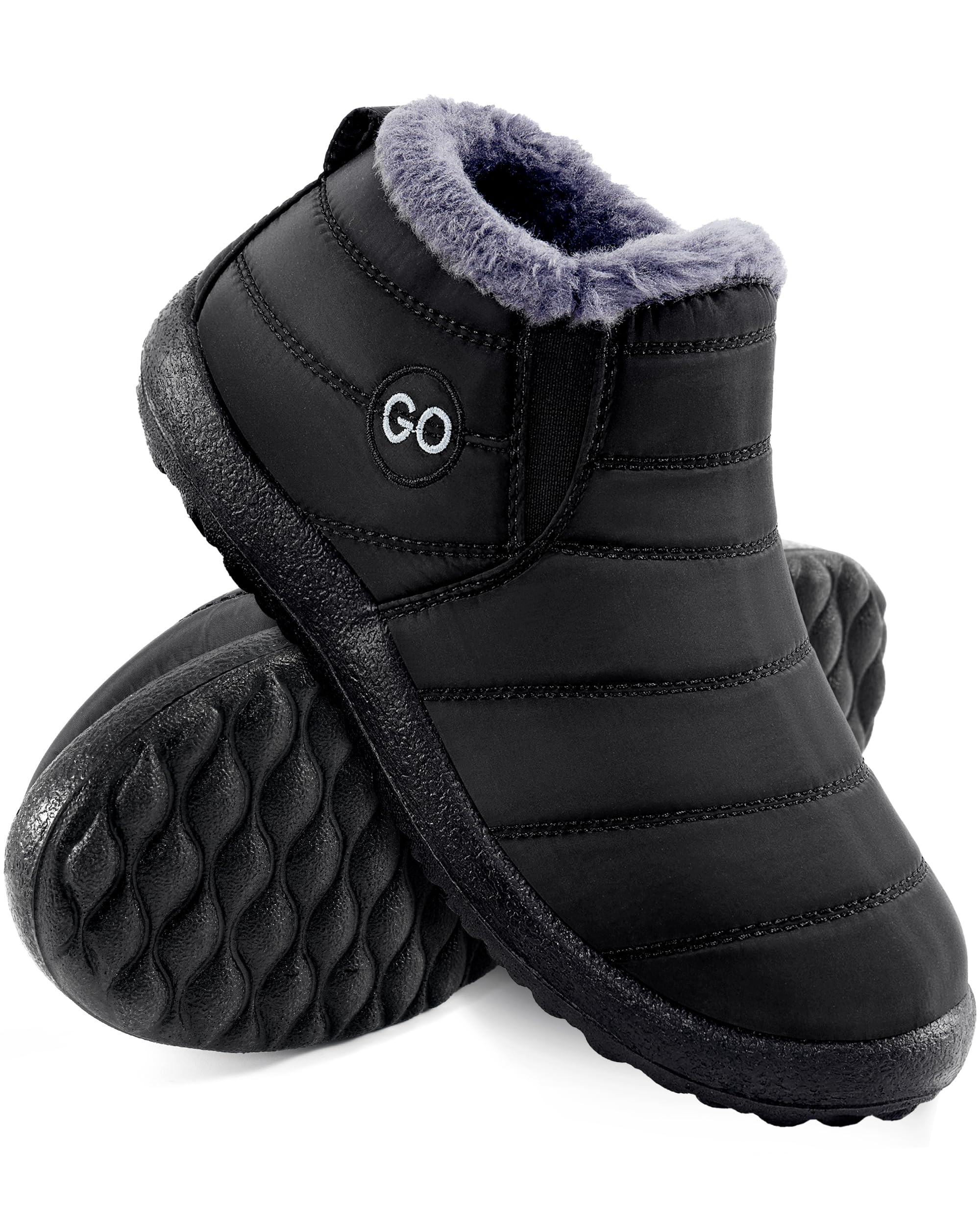HARENCE Snow Boots for Women Winter Boot with Comfortable Warm Fur Lined Ankle Booties Outdoor Slip On Waterproof Short Boots