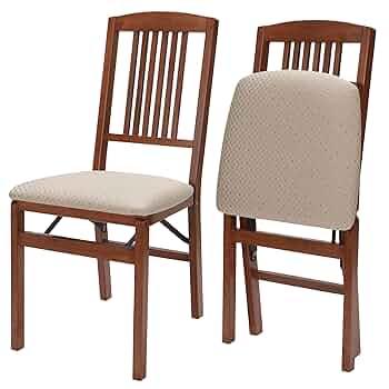 Folding Wood Chair プレミアム（2本）（新品未使用） Set of 2 Comfort Folding Chair Cherry - Stakmore: Solid