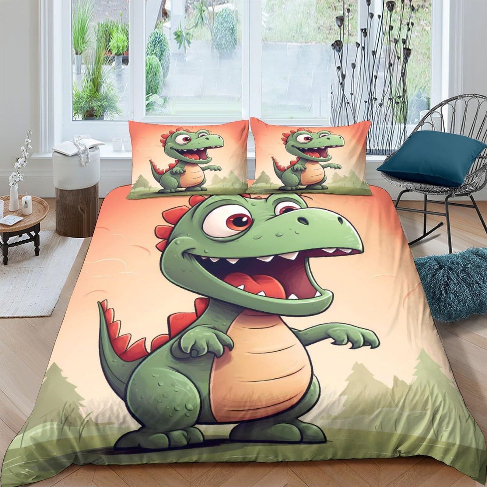 GPLZQXKJNH 3D Printed Watercolor Bird Duvet Cover Microfiber Soft Breathable Orange Blue Bird Bedding Set with 2 Pillowcases for Bedroom Apartment Single（135x200cm）