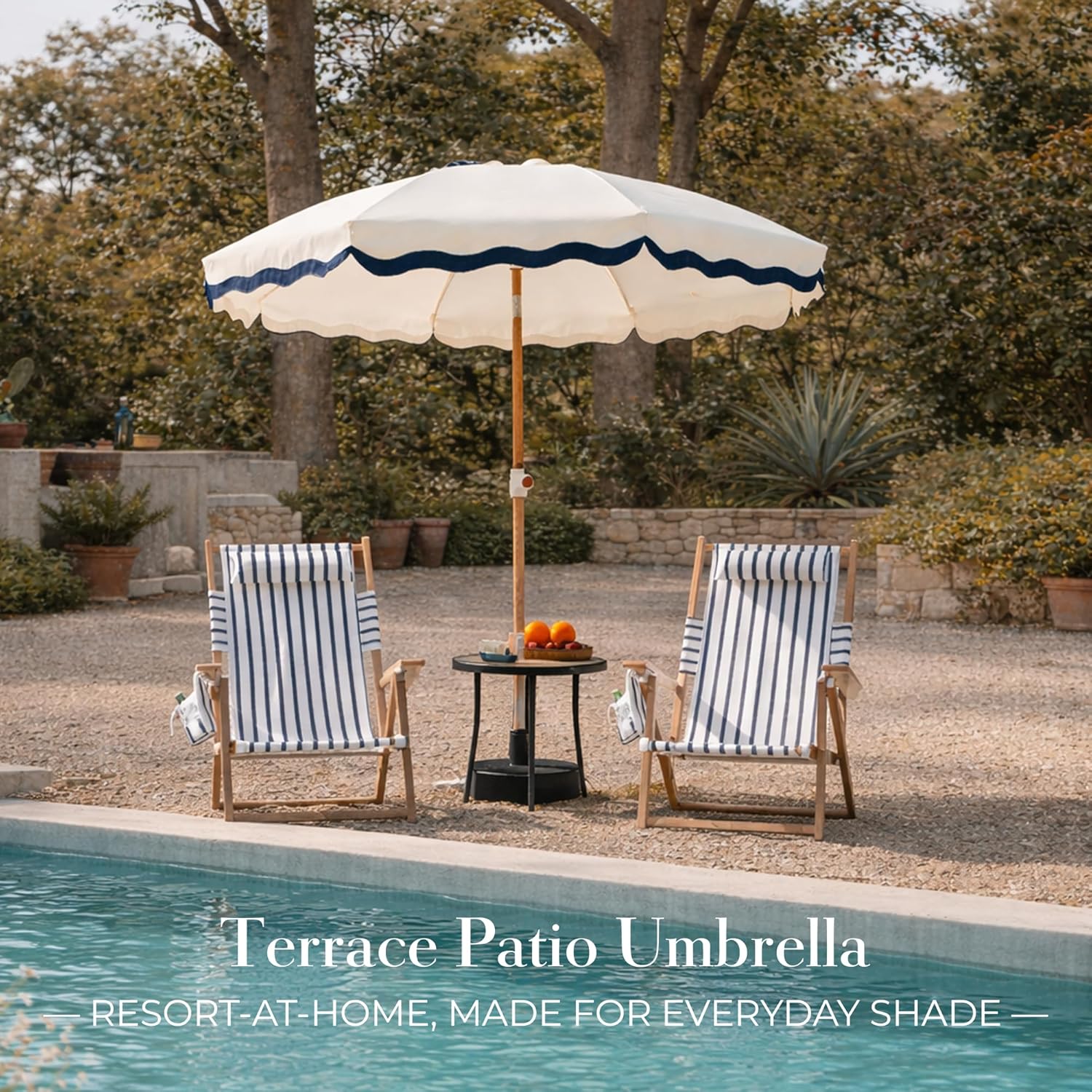 6FT Patio Beach Umbrella for Outdoor, UPF 50+ Sun Shade for Patio, Backyard, Garden, Pool and Beach, Tilt Adjustable, Portable, Harbour White