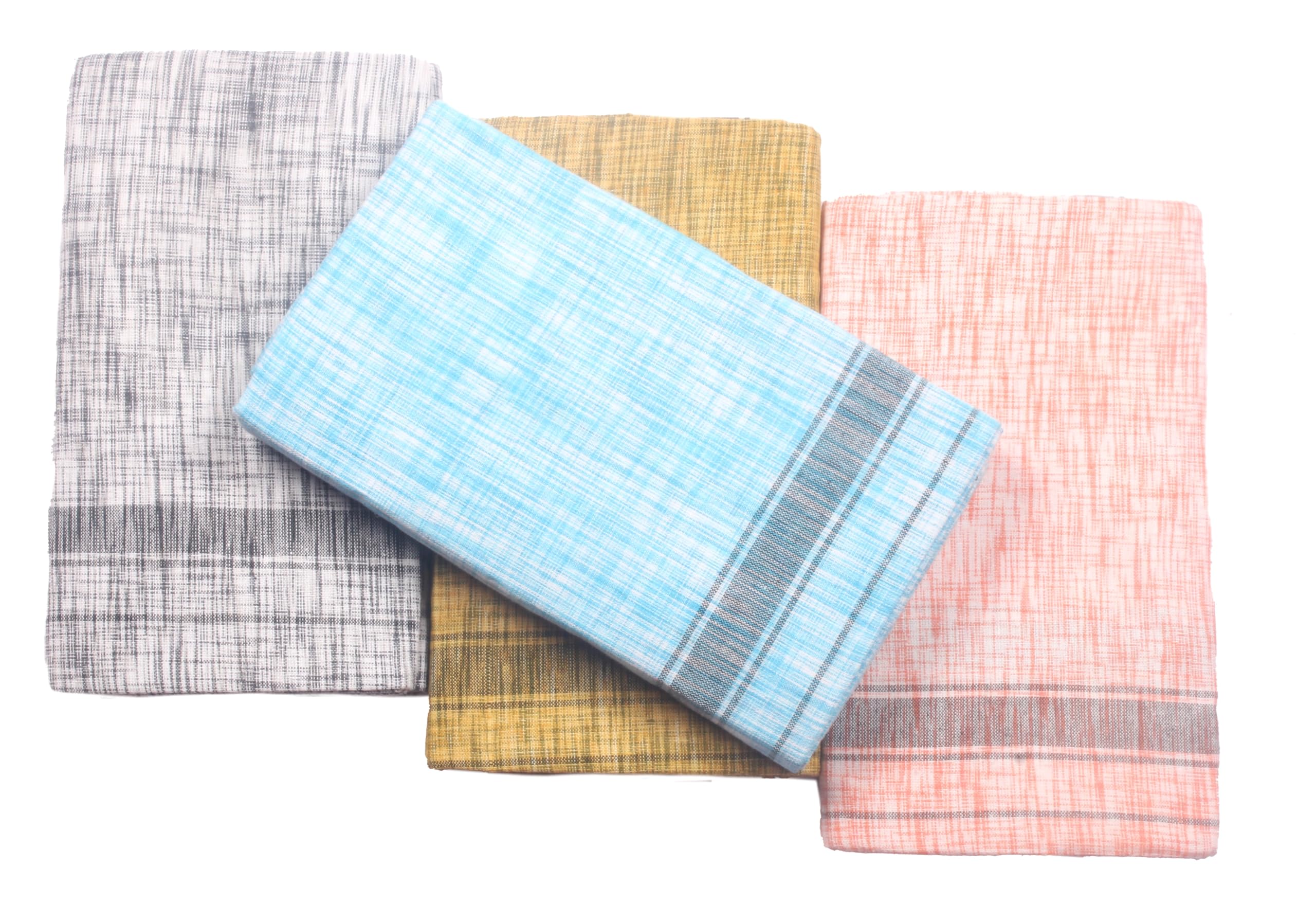Sharan Elegance Cotton Men's Kerala Color Cotton Dhoti Single size -2.1 meters Set-4-picture-11