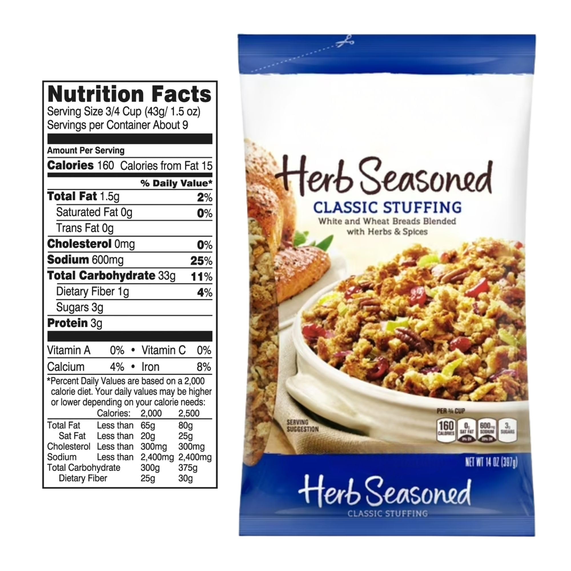 Pepperidge Farm Herb Seasoned Stuffing 3 pk,14oz each,total 42 oz