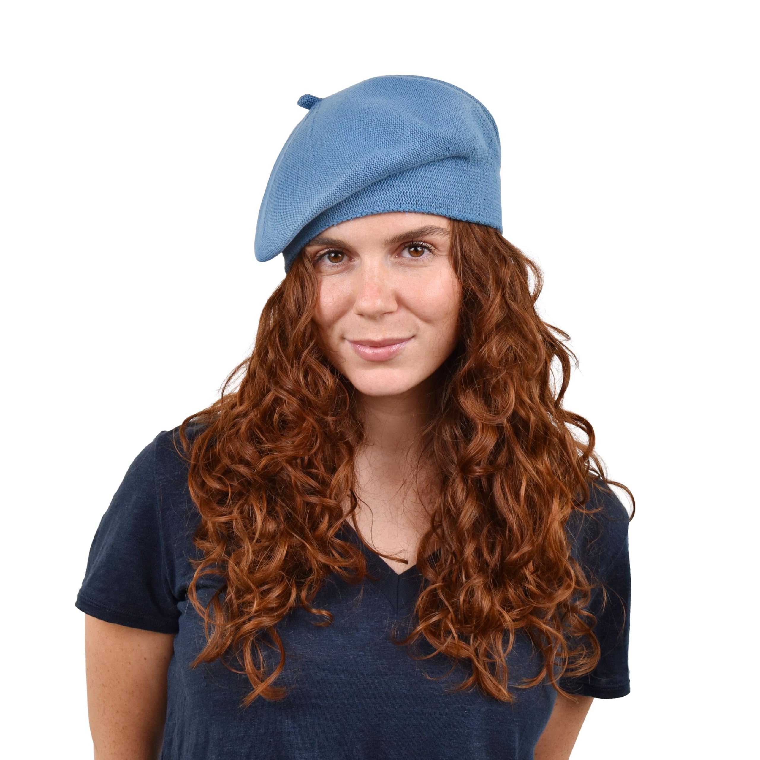 MELEGARI Bonnet Basque Femme | 100% Coton | Sofia Beret | Printemps Été