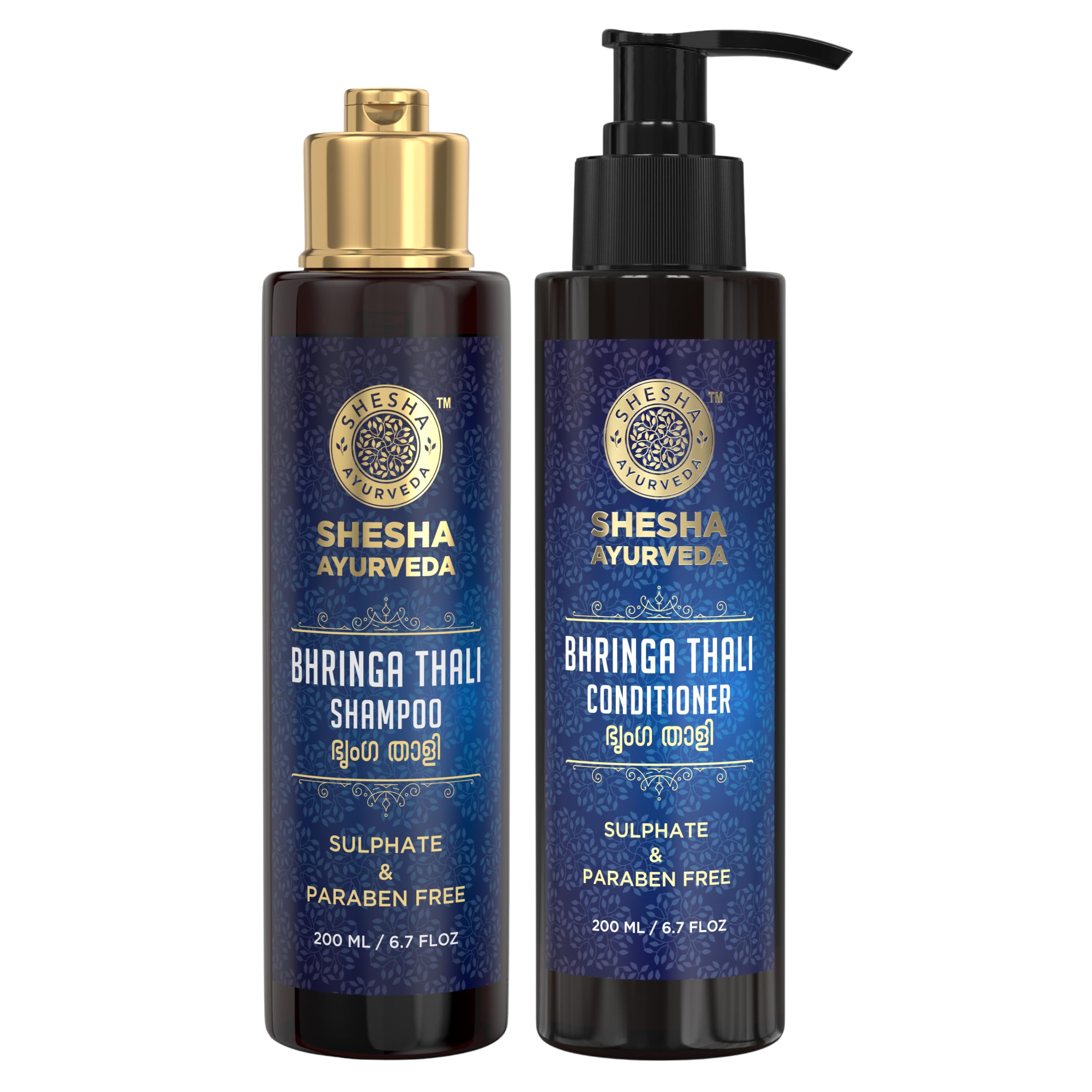 Shesha Ayurveda Bhringa Thali Ayurvedic Shampoo & Conditioner Combo Kit (Sulphate & Paraben Free) 200 ML Each-image-6