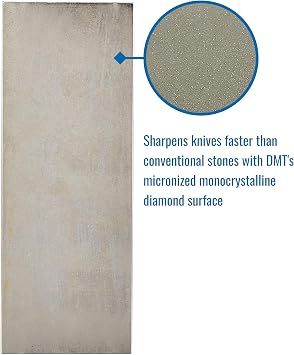 DMT D8X Diamond Dia-Sharp Bench Stone, Tool, Blade, Knife Sharpener - Extra Coarse (220) Diamond Grit Flat Sharpening, Made & Crafted in the USA 8 x 3 x 0.38