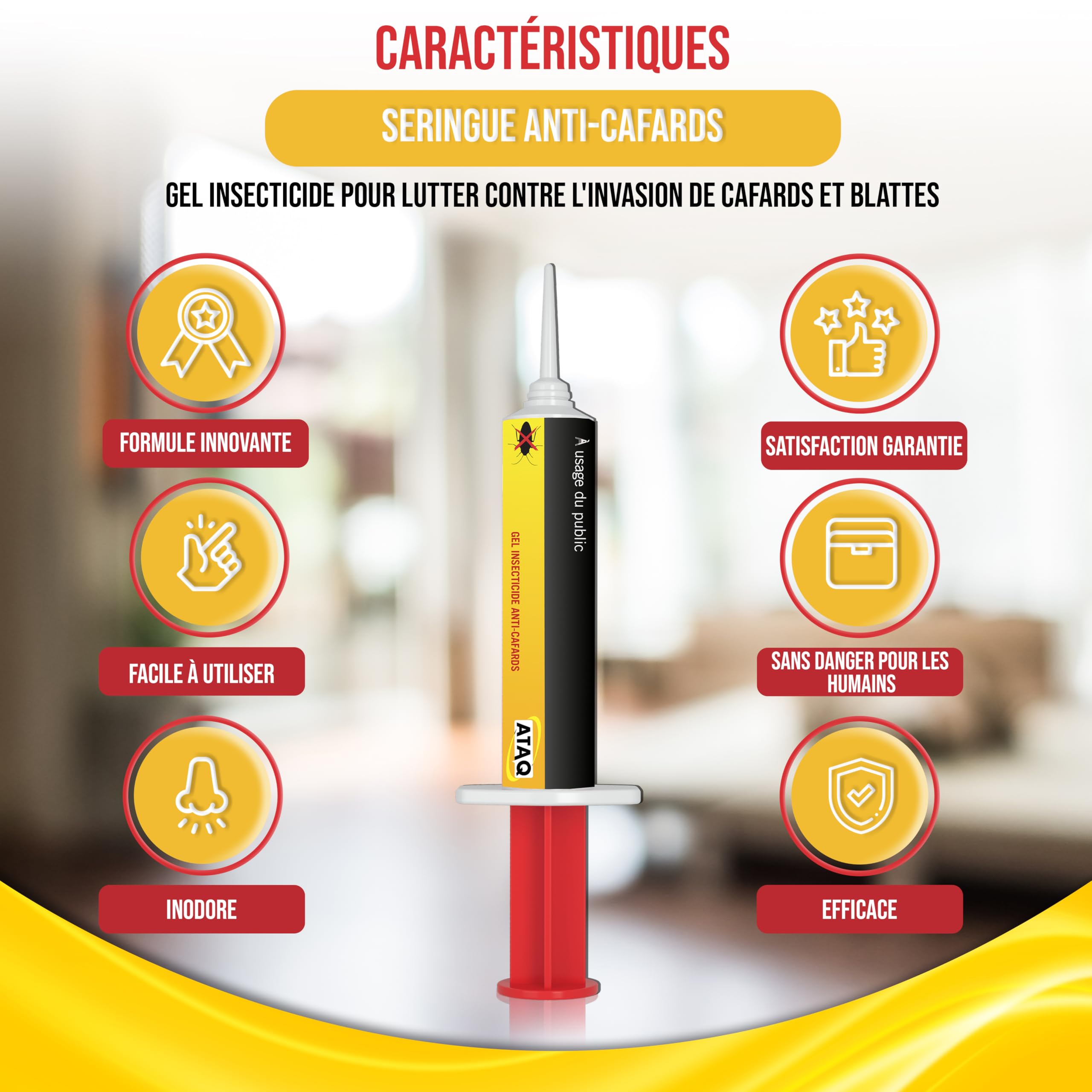 Pack de 2 Gel Appât Anti Cafards 10g Professionnelle Insecticide Élimine Rapidement