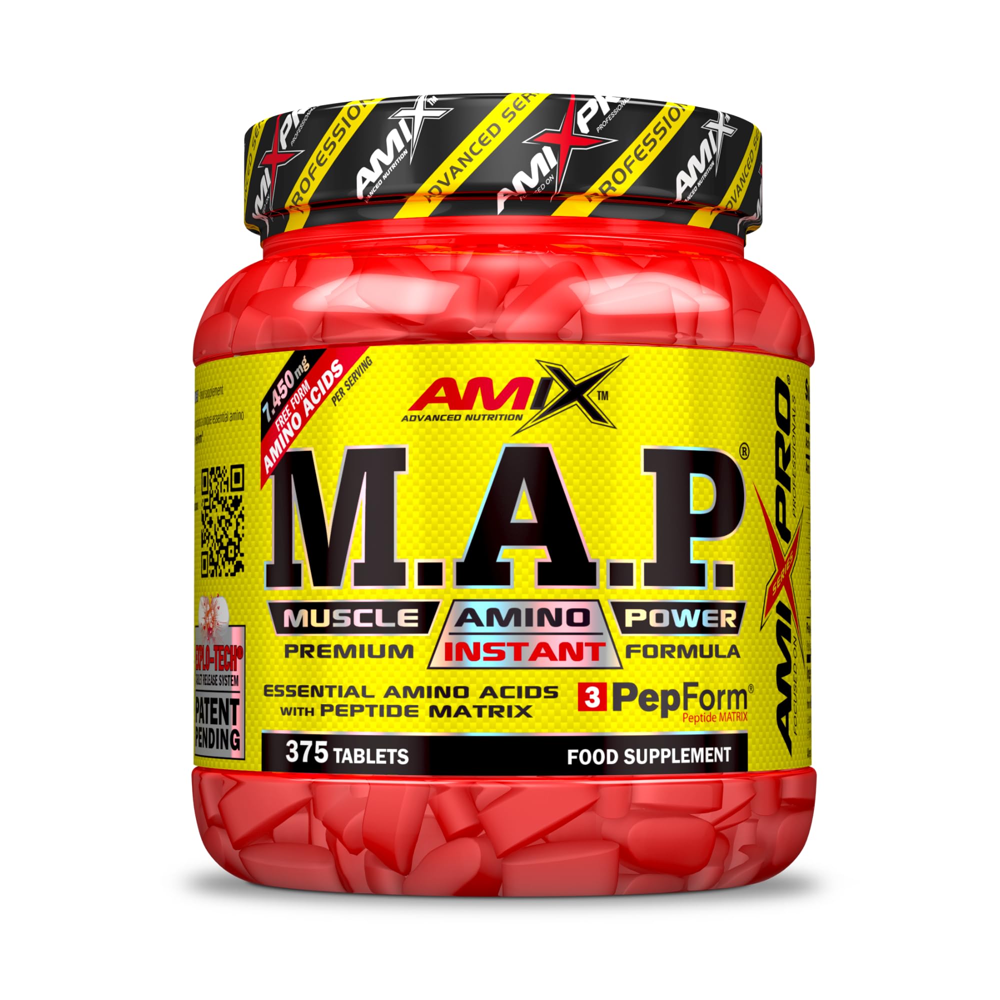 AMIX - Aminoácido en Tabletas Muscle Amino Power - Suplemento para Mantener y Aumentar la Masa Muscular - Gran Aporte de Proteínas para el Desgaste Muscular - 375 tabletas