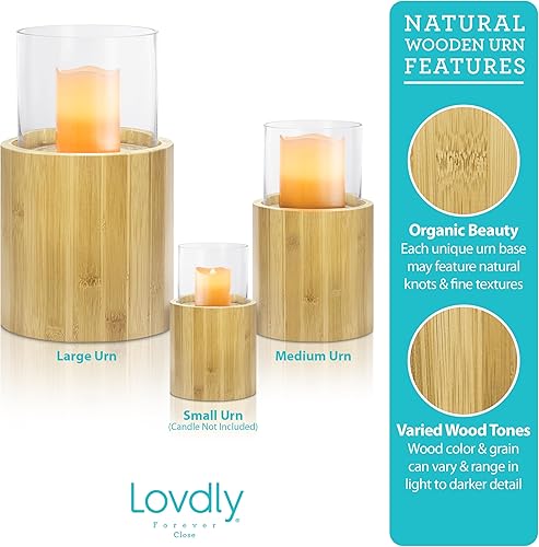 Miniatura 7 de Urna de cremación para cenizas humanas  Urnas de recuerdo para cenizas de adultos y mascotas  Urna decorativa hecha de base de madera de primera