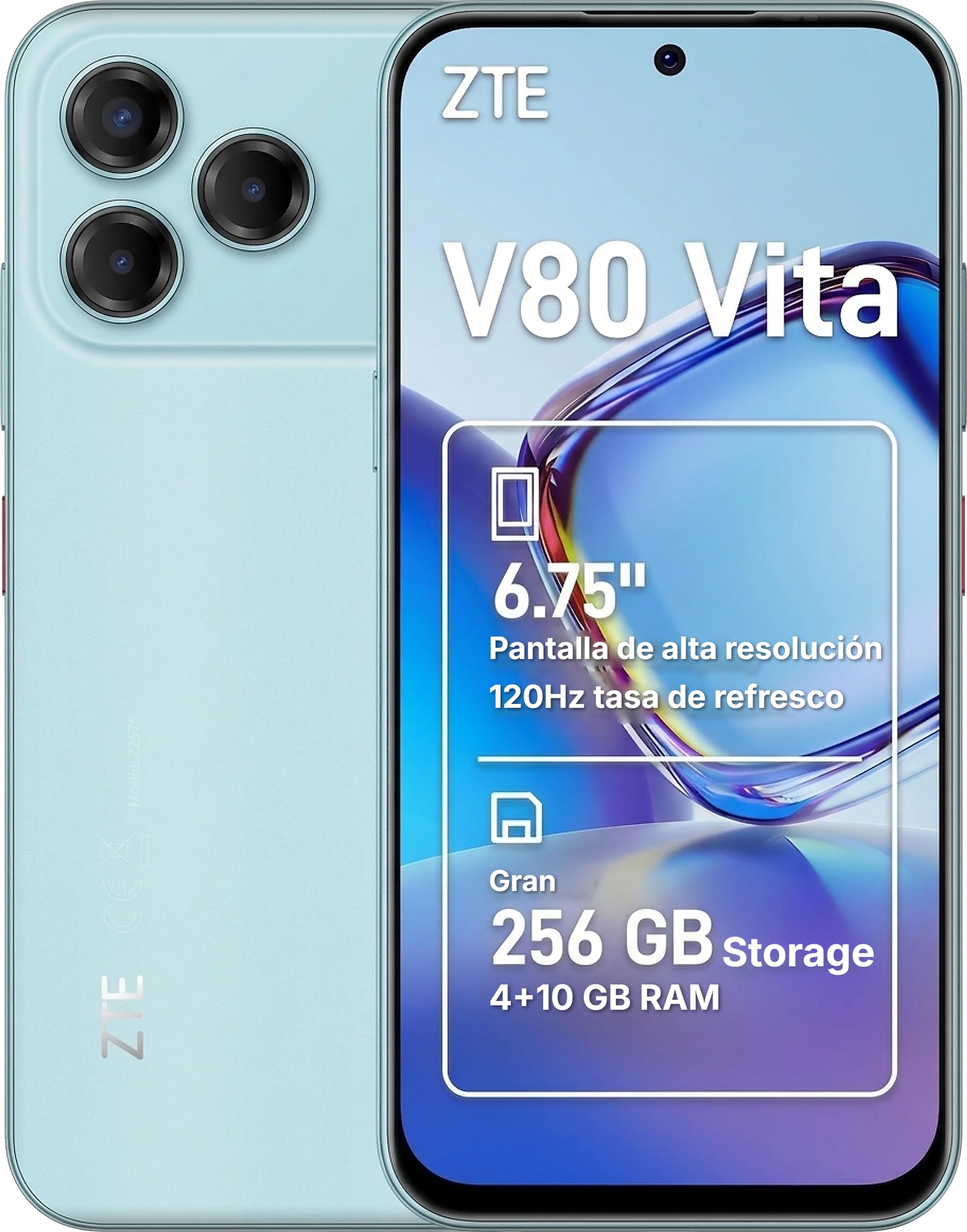 Smartphone ZTE Blade V80 Vita 4GB/ 256GB/ 6.75"/ Azul