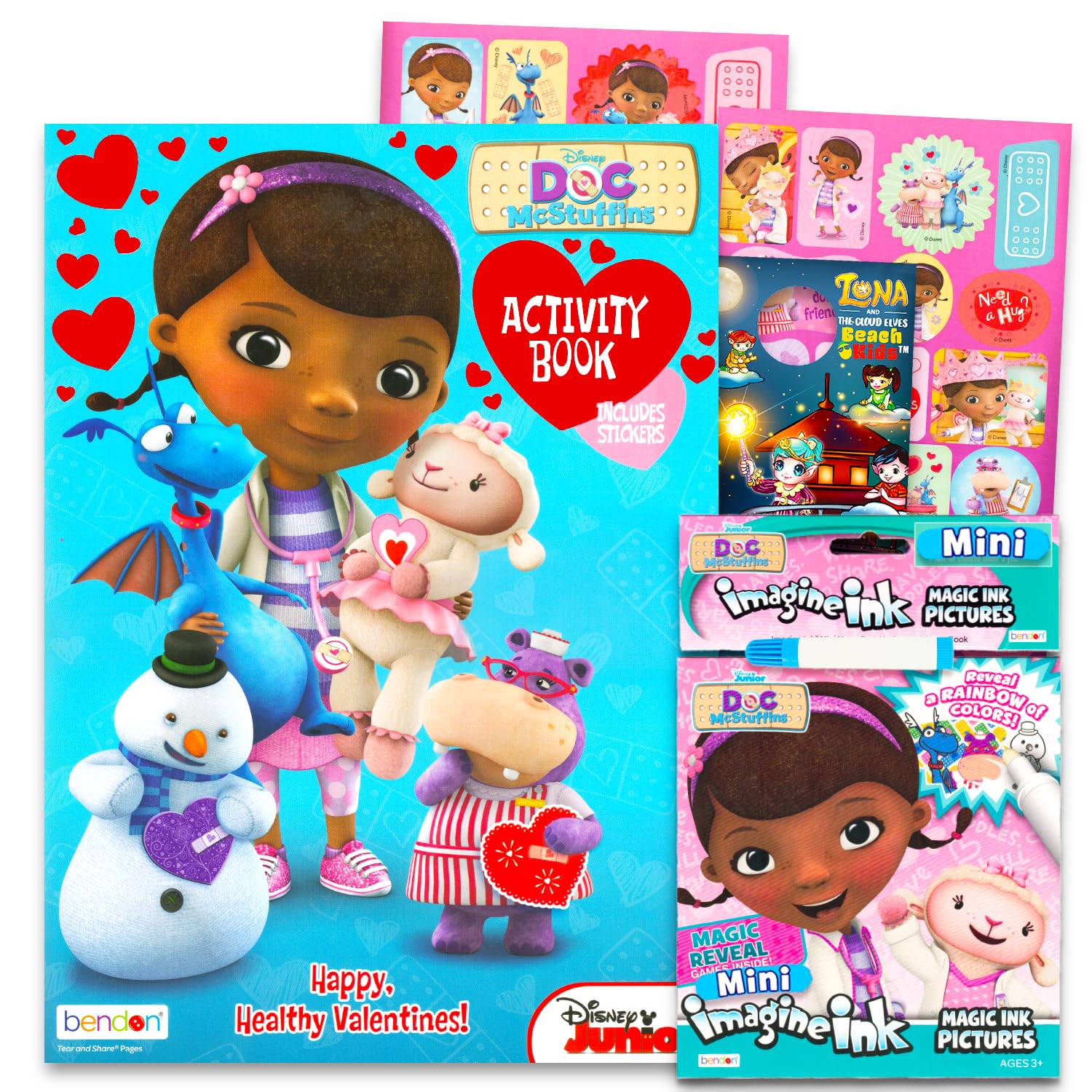 Doc McStuffins Coloring and Activity Book Set - Bundle with Kids Coloring Pages, Mess Free Imagine Ink Book, More | Doc McStuffins Activity Books for Girls