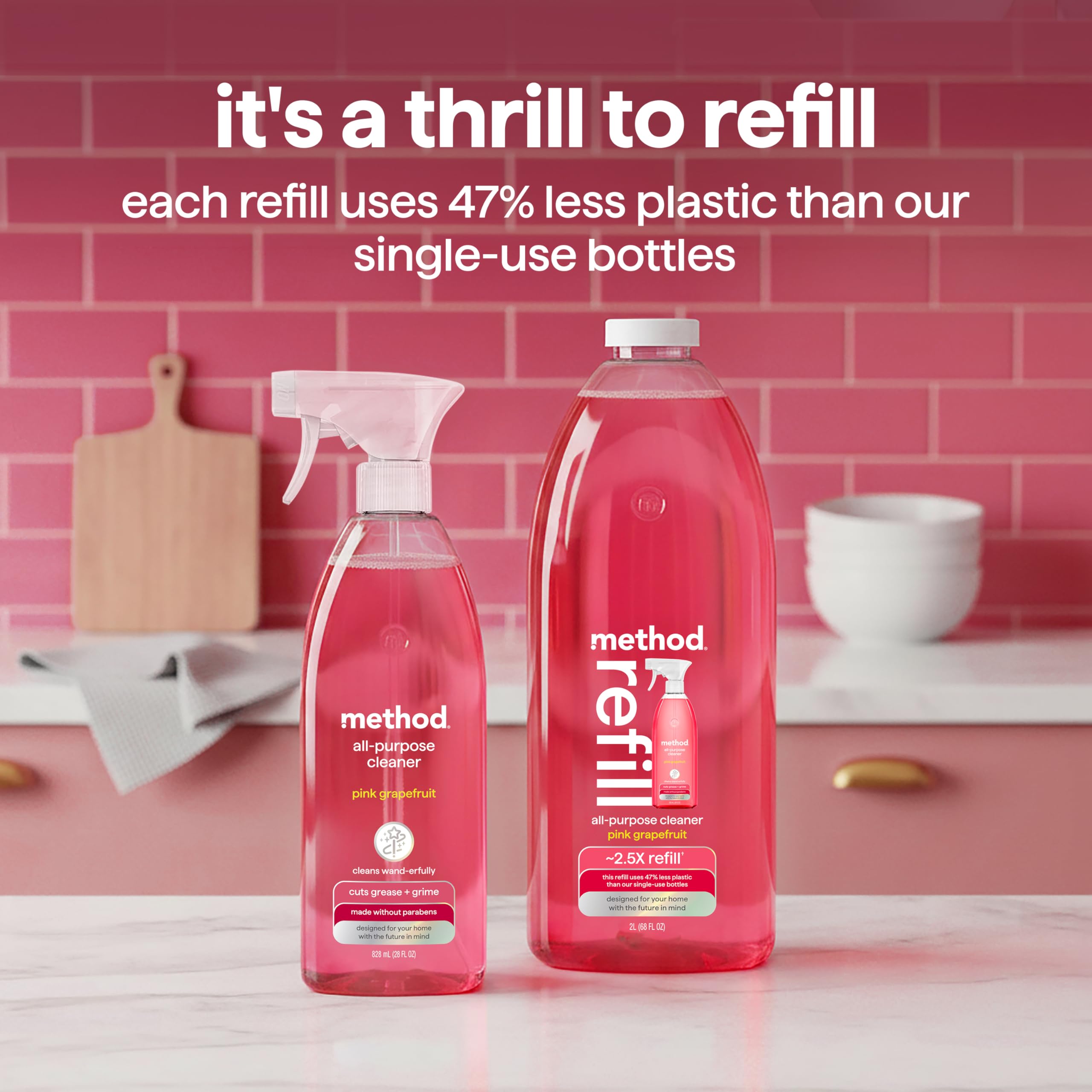 Method Çok Amaçlı Yüzey Temizleyici Pembe Greyfurt Kokulu 828Ml Unisex
