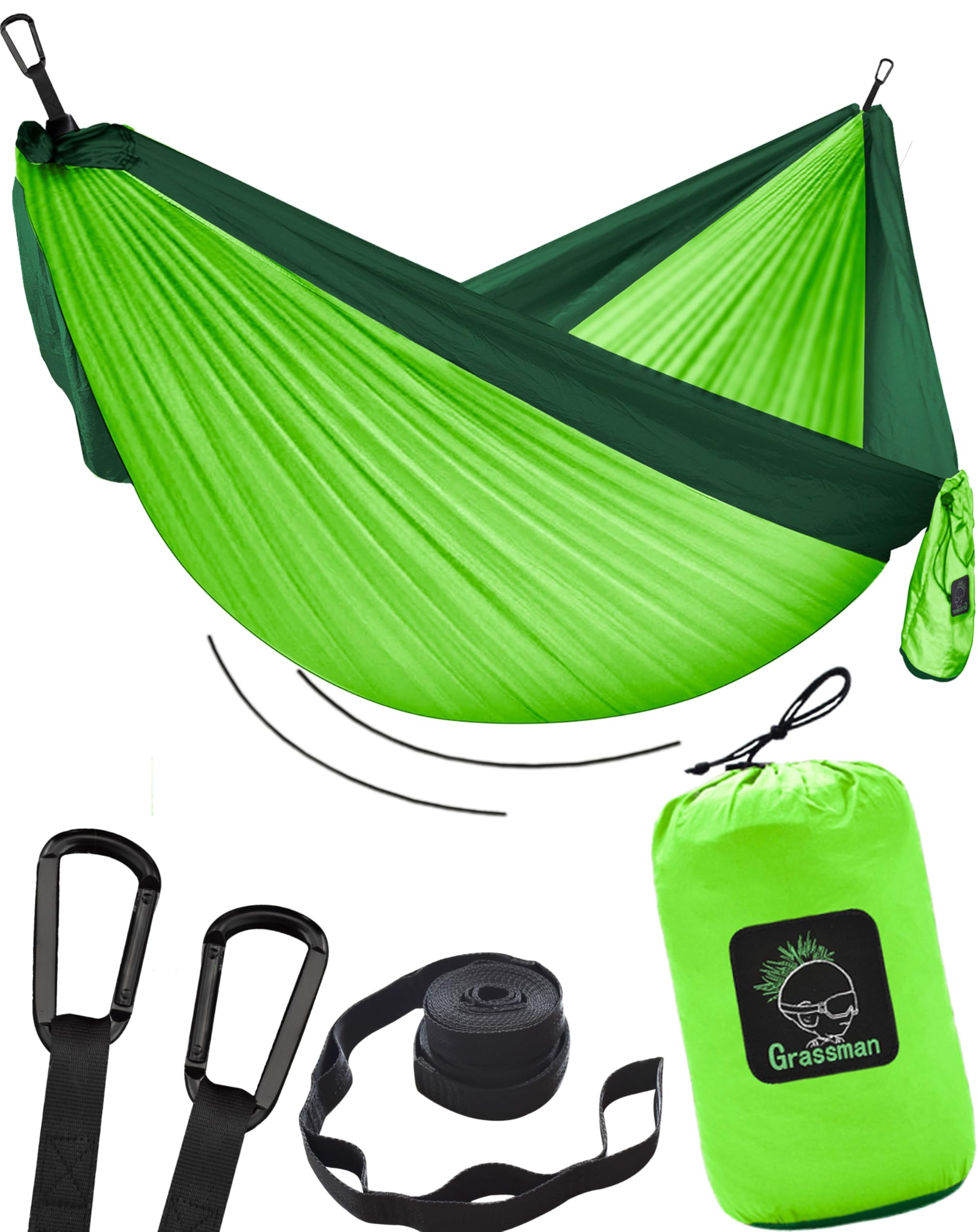 Hängematte Camping- Hängematte 2 Personen, Ultraleichte Outdoor Hängematte, Perfektes Camping Geschenke, Camping Hängematte Outdoor mit 2 Baumgurten + 2 Karabiner