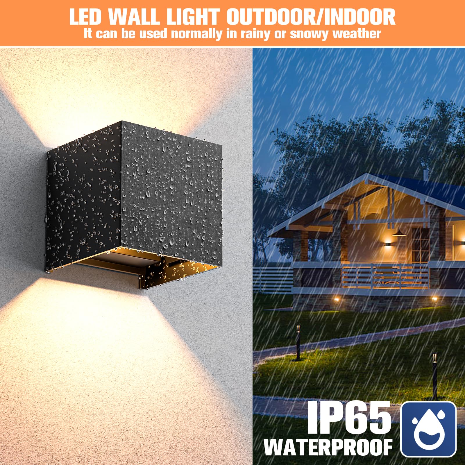 HaoDrisk Lampade da Parete Interno con G9 Sorgente Luminosa Sostituibile, Applique da esterno 9W 3000K Bianco Caldo IP65 Impermeabile Angolo del Fascio Regolabile Applique da Esterno Moderna - Nero