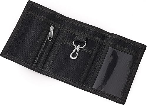 Miniatura 8 de Billetera para niños, de lona para deportes al aire libre, unisex, azul, camuflaje, cremallera, ligera, 3 ranuras para tarjetas, 1 ventana para