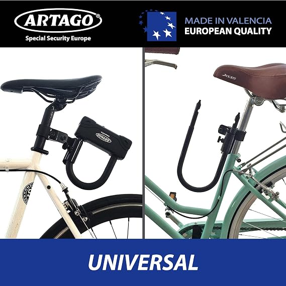 Artago K502 Metal bracket for U-lock fixed to tubes or screws, bicycle and motorcycle.