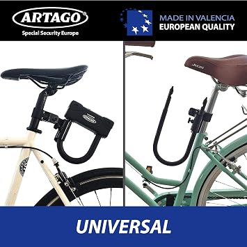 Artago K502 Metal bracket for U-lock fixed to tubes or screws, bicycle and motorcycle.