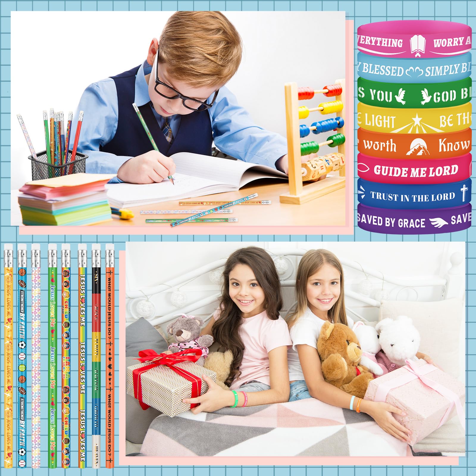 Geyoga 32 Pcs Bible Verses Pencils and Wristbands Set Inspirational Silicone Wristbands Motivational Scripture Christian Pencils Religious Communion Gifts for Sunday School Church Supplies - Image 4