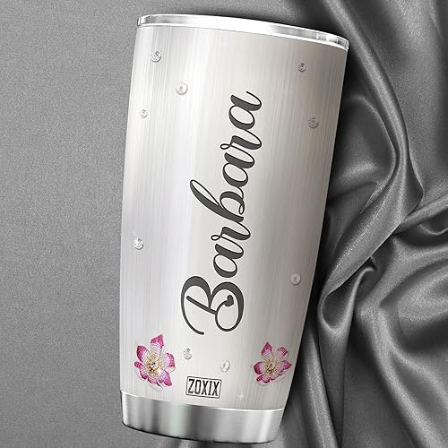 Miniatura 6 de ZOXIX Vaso de colibrí personalizado con nombre, 20 onzas, estilo de joyería, floral, animal, pájaro, taza de café con tapa, regalo de cumpleaños de