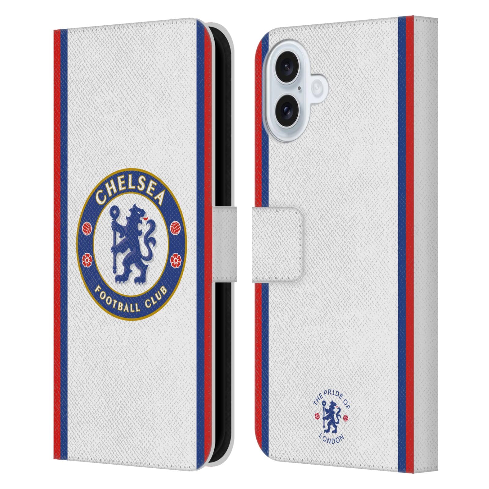 Head Case Designs Officially Licensed Chelsea Football Club Away 2019/20 Kit Leather Flip Case Compatible With Apple iPhone 16 Plus โ image 1