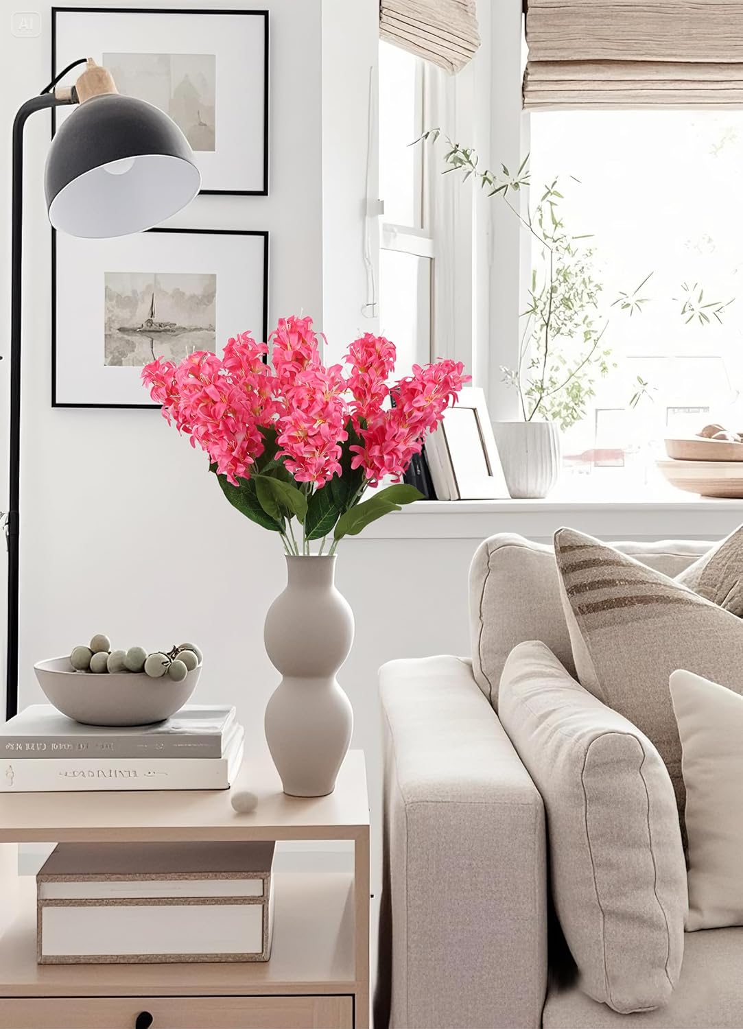 IPOPU 8pcs Hyacinth Artificial Flowers 25.5 in Long Stem Delphinium Flowers Silk Snapdragon Fake Flowers for Table Centerpieces Home Wedding Party Decoration (Hot Pink) - Image 5