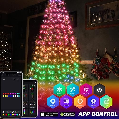 Miniatura 3 de ASTRAEA Luces de árbol de Navidad, luces de Navidad para interiores y exteriores, 400 luces LED de 6.6 pies x 20 luces con escenarios de bricolaje,