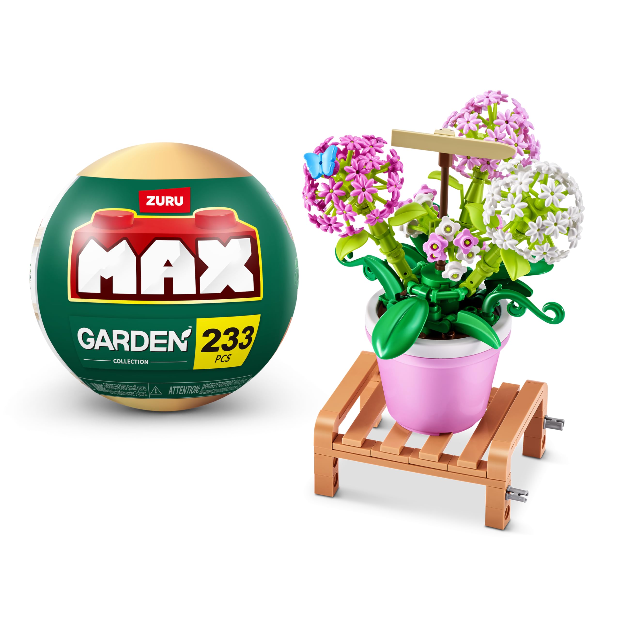 MAX Premium Garden Pot Plants Building Bricks Collection (up to 233 pieces, 6 to collect). (Hydrangea Macrophylla, 1 Capsule)