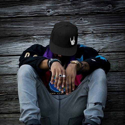 Vista 3 de Gorra de béisbol ajustable para hombre, gorra de béisbol ajustable negra con diseño de bandera estadounidense, gorra de calavera pirata