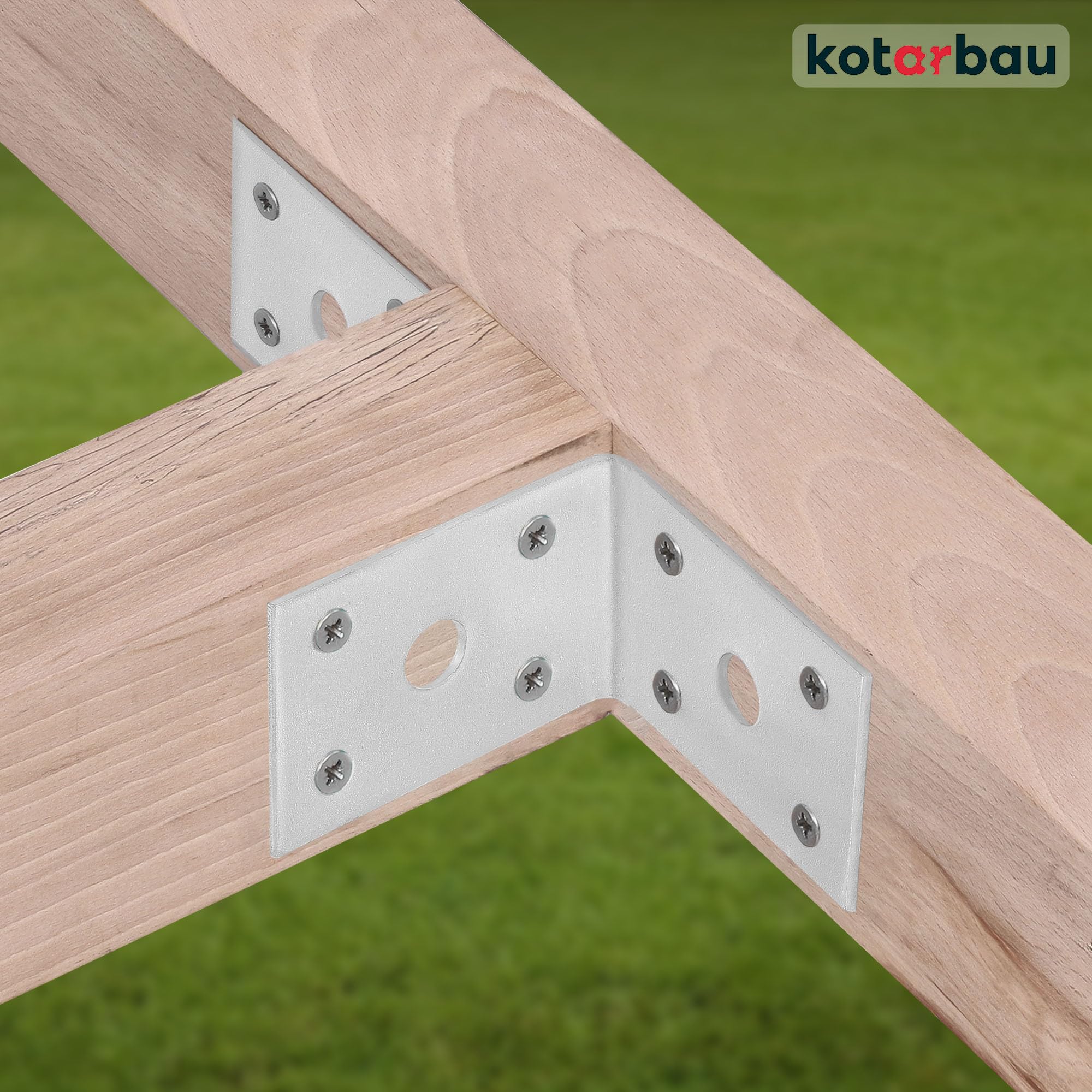 KOTARBAU® 100 Soportes de esquina en forma de L, 50x50x35 mm, Acero galvanizado, Conector de ángulo recto de unión de 90 grados, con agujeros de montaje, escuadras metálicas para muebles, 100 UNIDADES