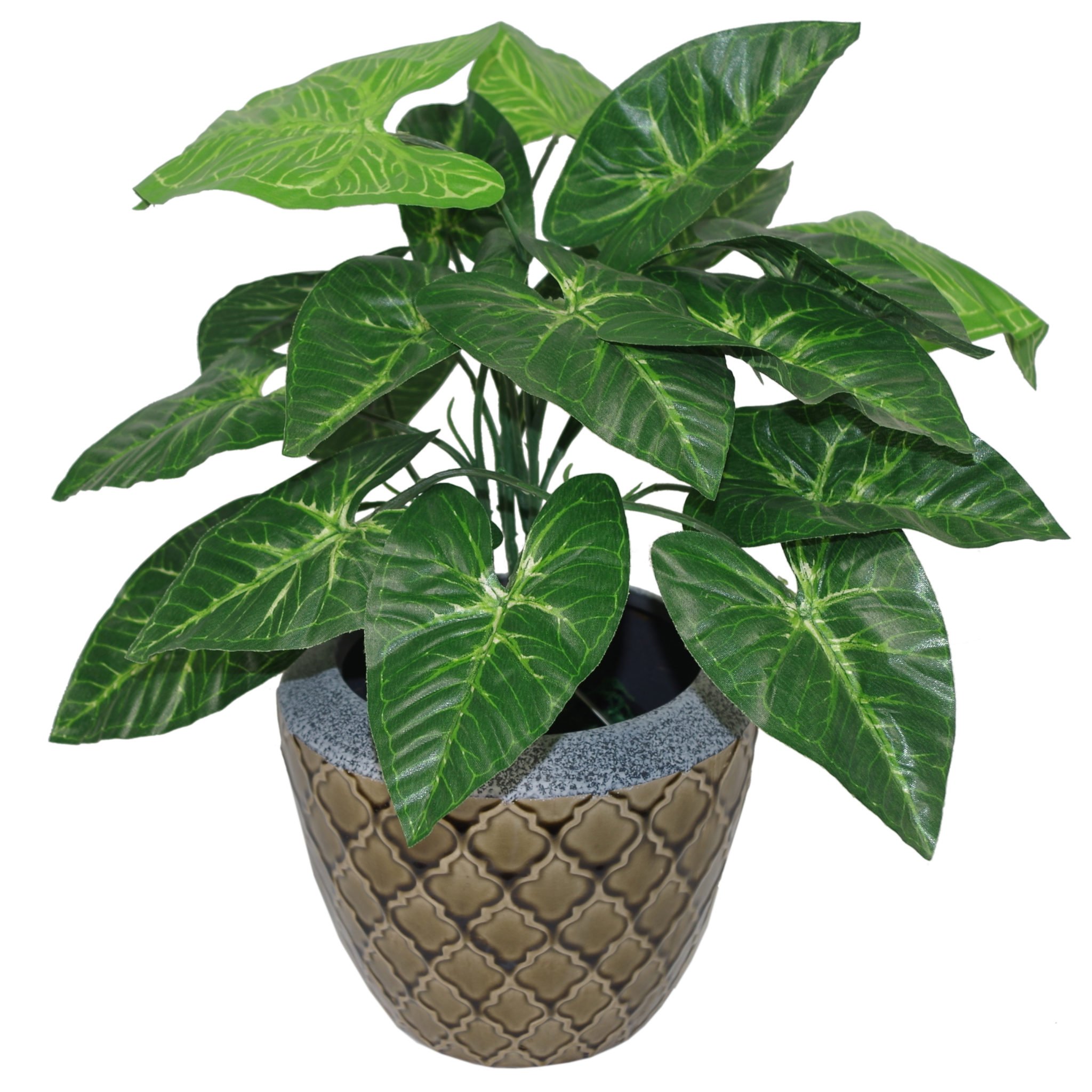 Leaf Dark Taro Artificial Plant Pot 45cm - Green