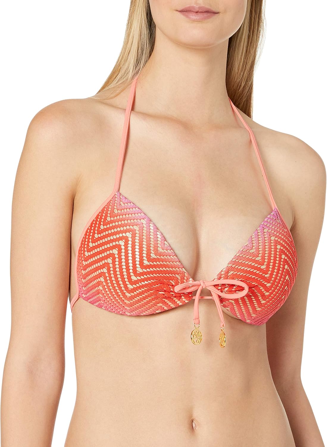 Luli Fama Women's Sunset Angel Molded Push Up Bandeau Halter Bikini Top