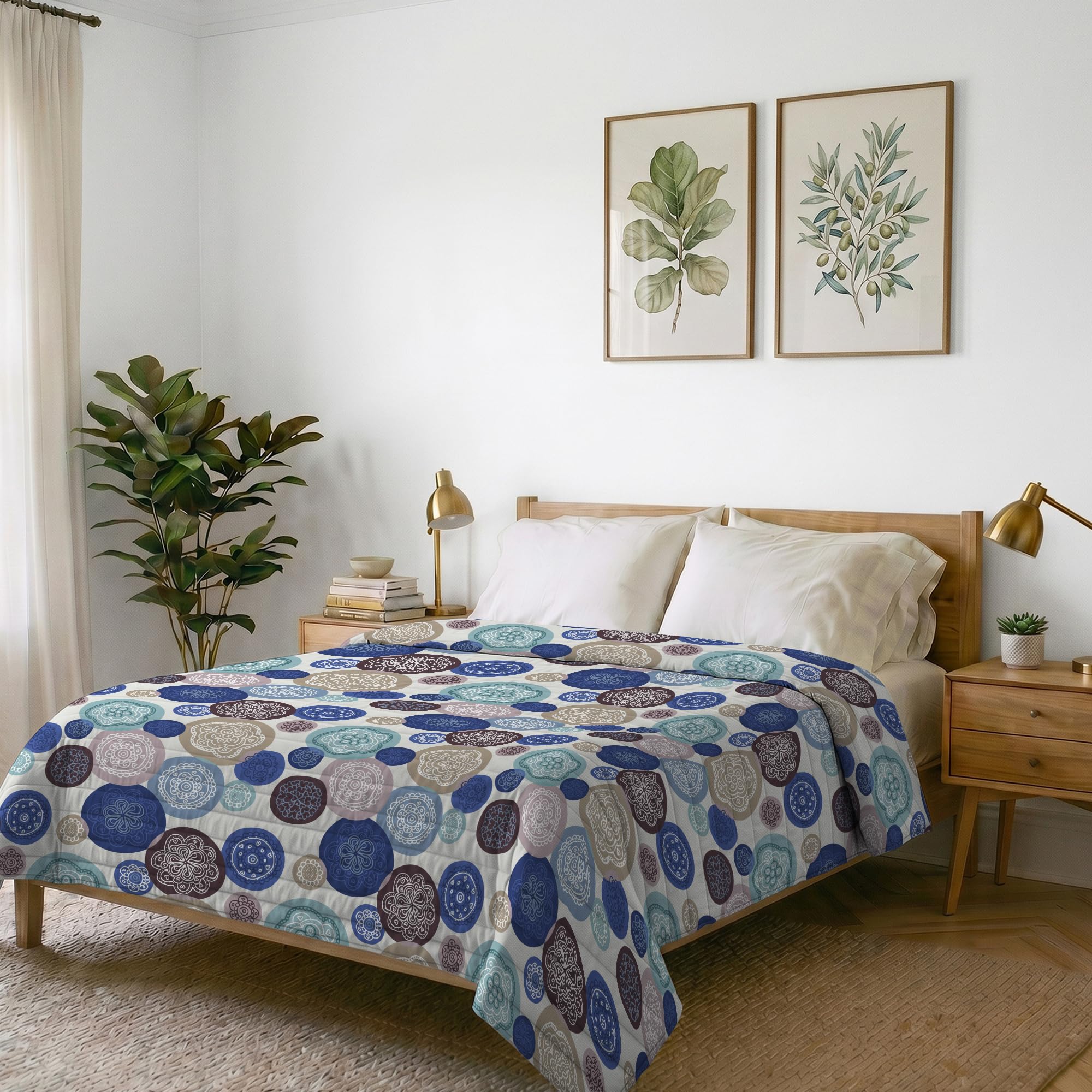 Italian Bed Linen Murrine Fantasy Microfibre Summer Quilt, Double 260 x 270 cm
