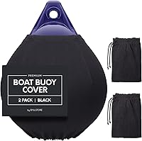 Vista 8 de Cubiertas para boya de barco Paquete de 1, 2 y 4 Negro Diámetro x Longitud: 15 ″ x 19 ″ & 17.5 ″ x 21 ″ Poliéster (1 paquete y 15 ″ x 19 ″)