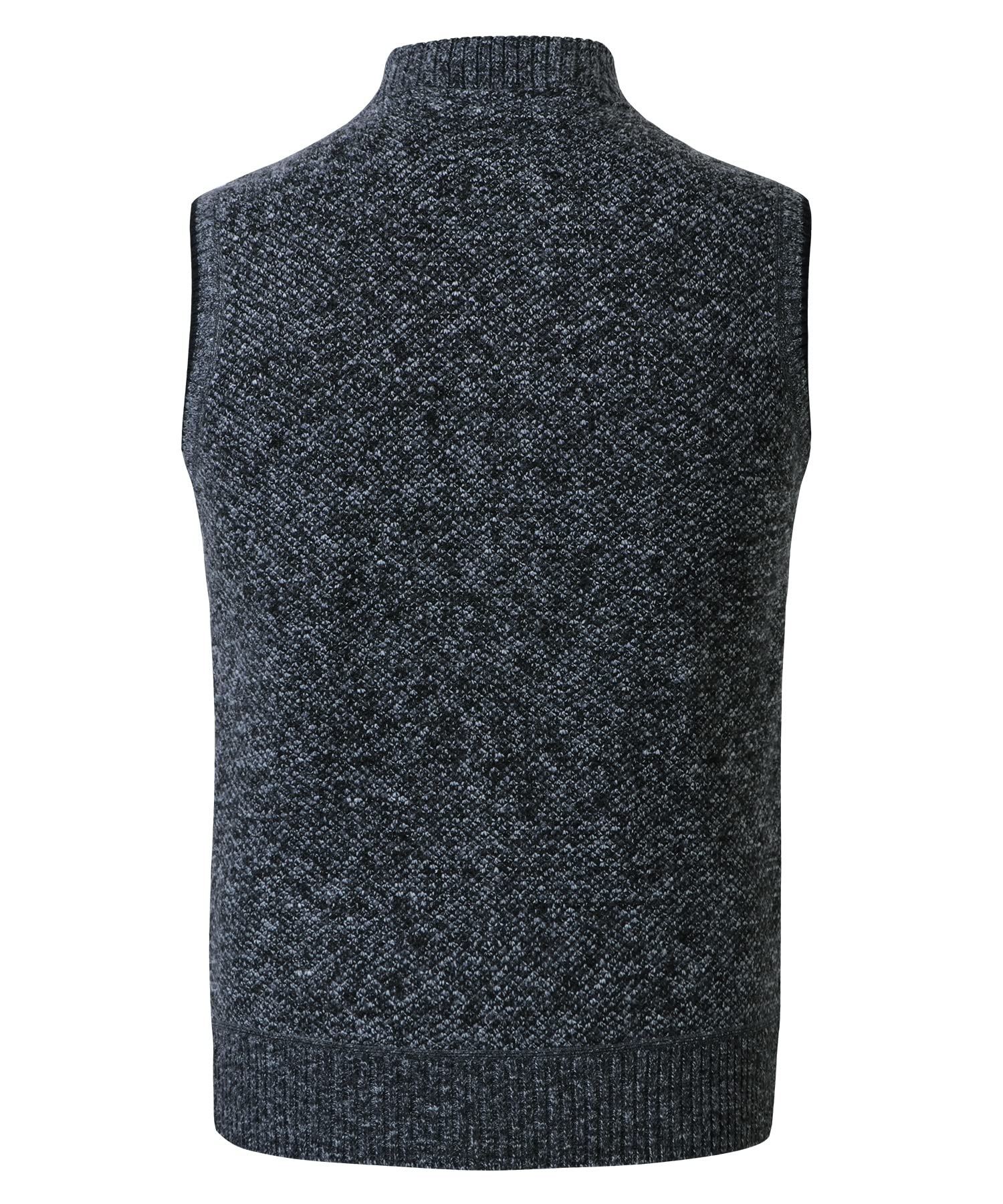 Hommes Cardigan Veste en Maille Pulls sans Manche Grosse Maille avec Col Droit Automne Hiver Chaud avec Poche Gilet Doublure Polaire Débardeurs Tricoté Chandail