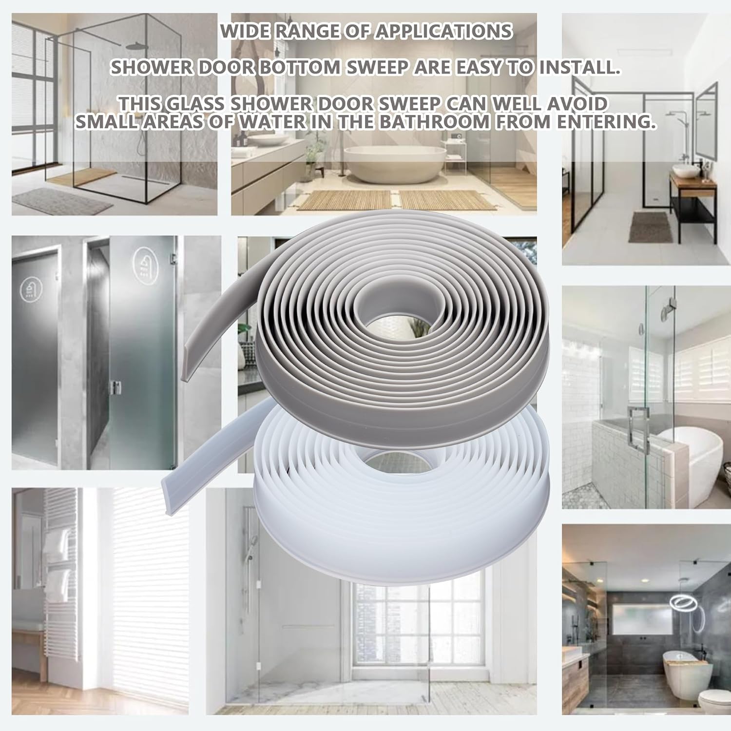 Shower Door Bottom Sweep 157 Inch Shower Door Seal Strip Silicone 5/32 Inch Tee Insert Shape T-Type for Shower Door Replacement Parts,Clear