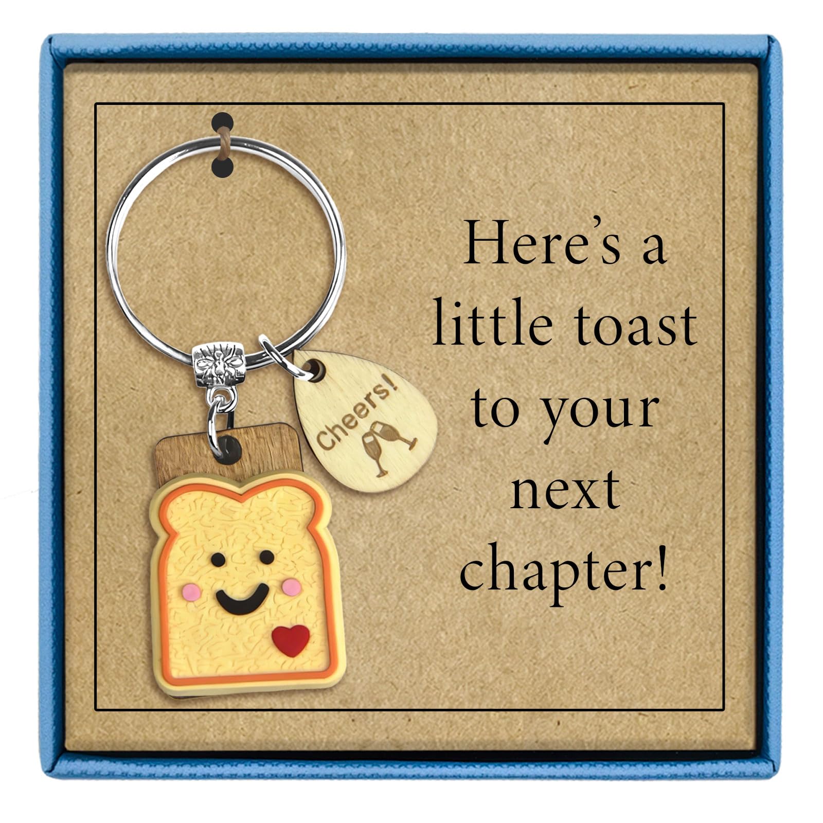 Next Chapter Gift for Women New Beginnings, Little Toast Keyring for Celebrations, Gifts for Teenage, New Job
