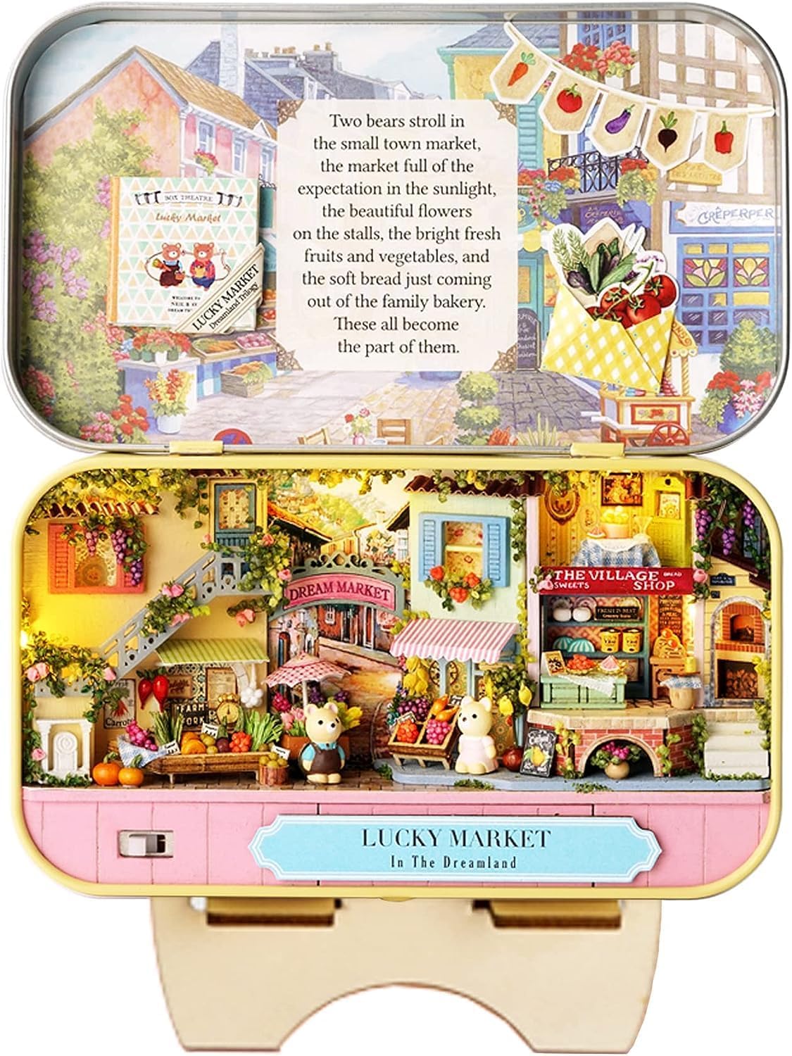 DIY Iron Miniature Box, Theater Dollhouse Craft Kits Wooden Dollhouses Puzzle Led Light Furniture Kit Birthday Gifts, by Sgaloge (Lucky Market)