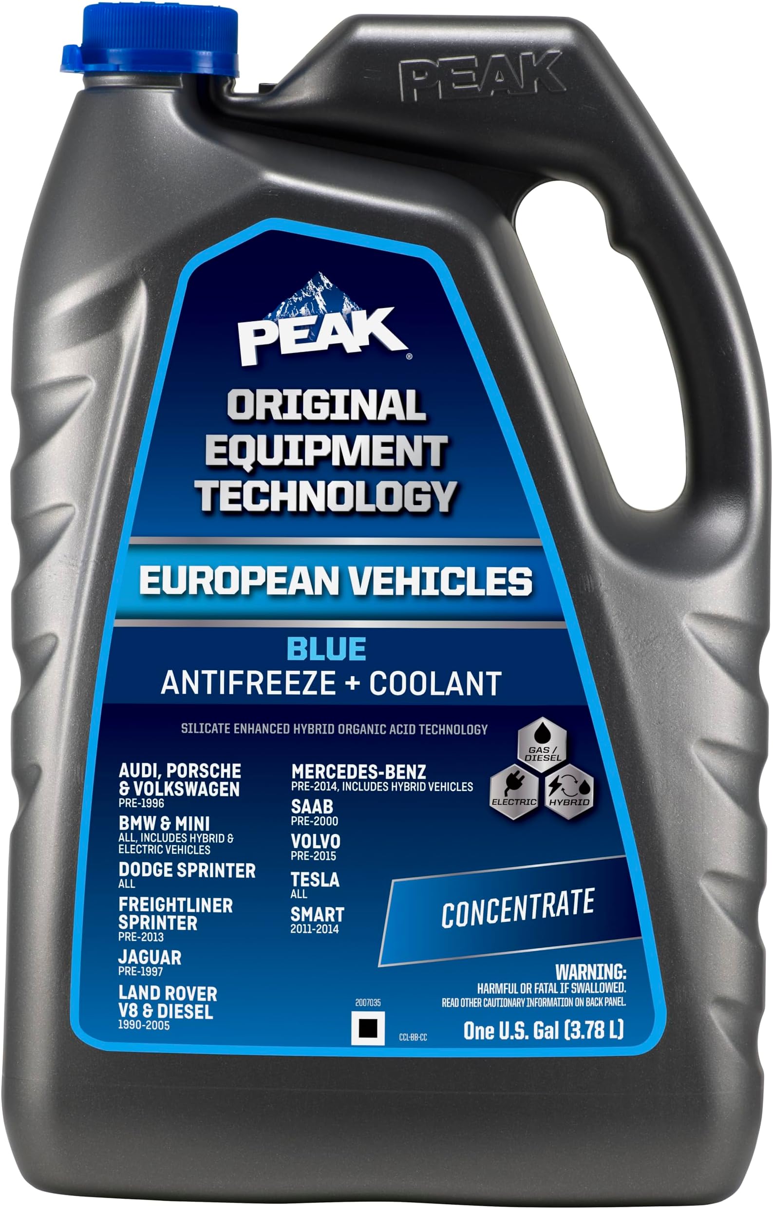 PEAK OET Extended Life Blue Concentrate Antifreeze/Coolant for European