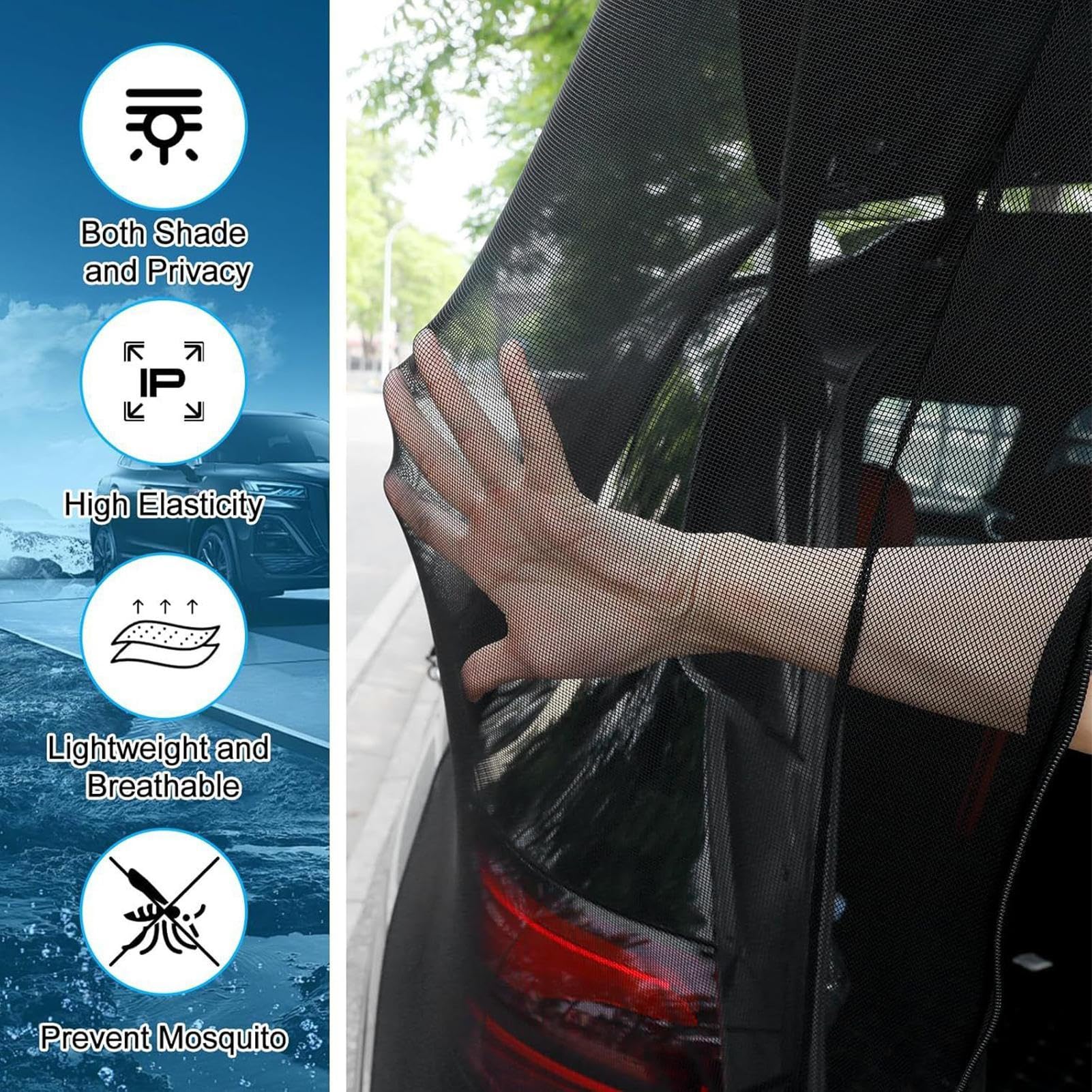 Namiot Kempingowy Na Auto Siatka Przeciwsłoneczna Antymeszkowa | Przewiewne Namioty Samochodowe Kempingowe Dla Prywatności Pojazd Przydrożny Postój Długa Podróż Wyprawa Samochodowa Paka