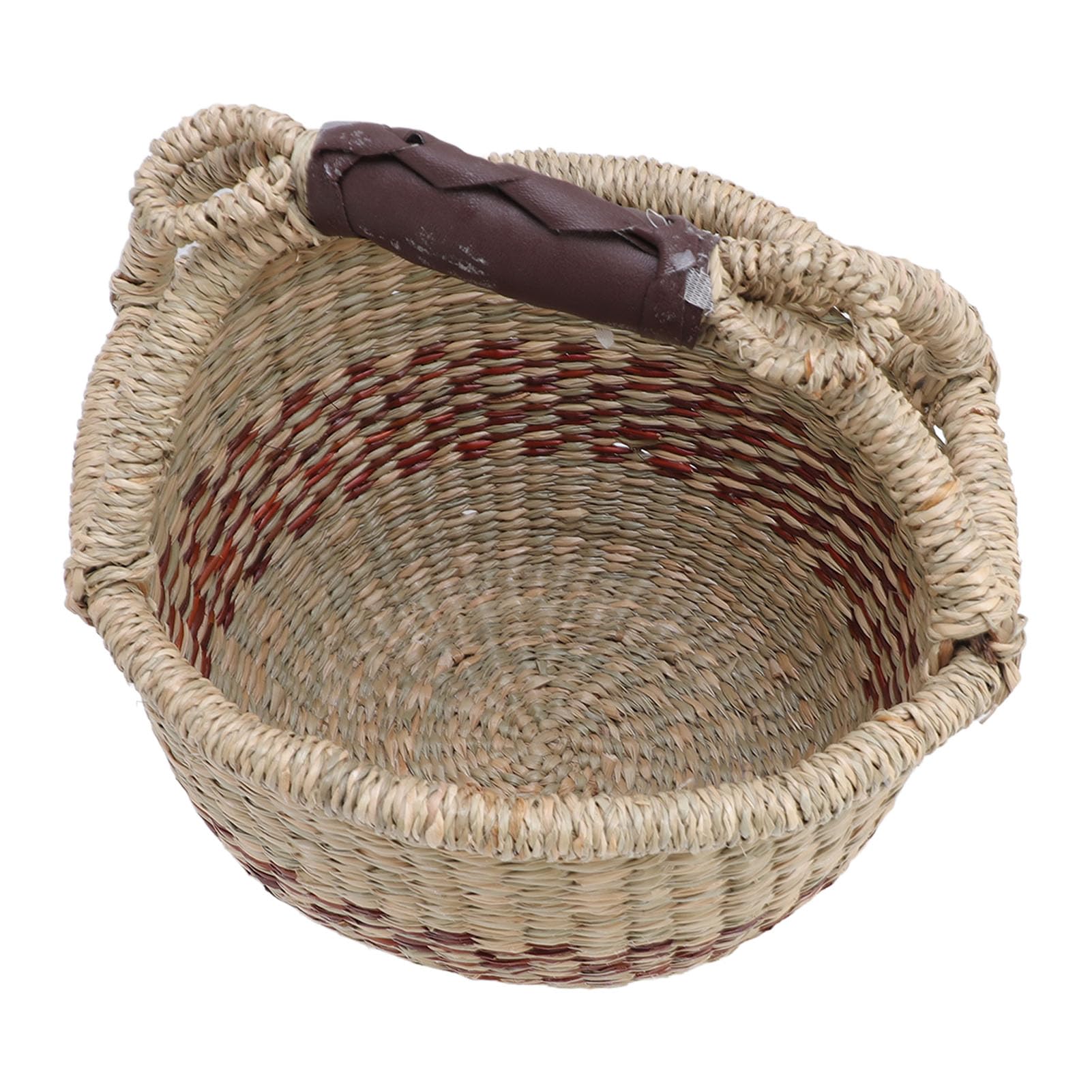 Jeffergarden Kosz Piknikowy, Ręcznie Tkany Kosz do Przechowywania Trawy Morskiej z Uchwytem, ​​25 X 27 X 16 Cm Lekka Konstrukcja do Przenoszenia, Rustykalny Organizer na Kemping, Wędkarstwo, Pikniki