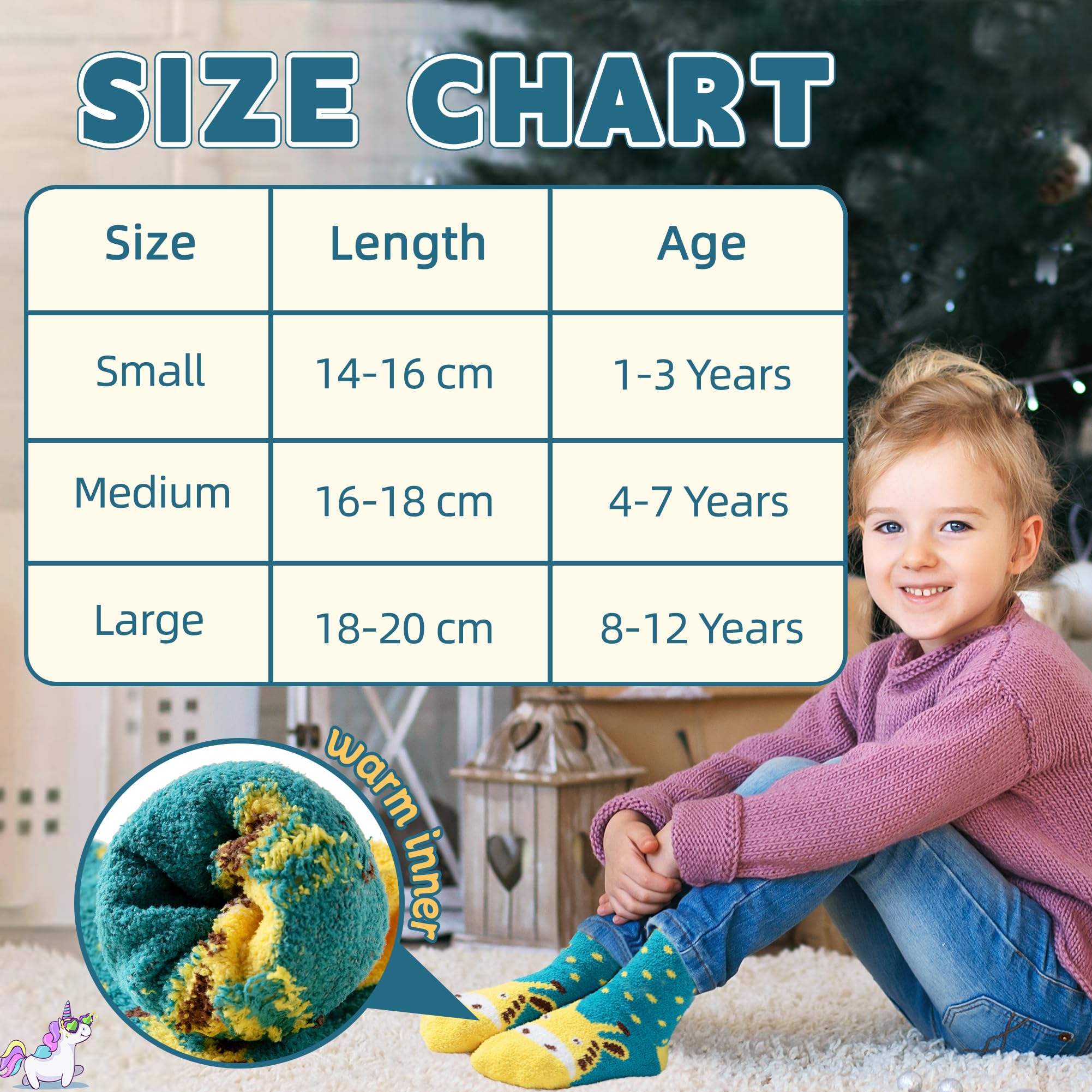 Eyean Calcetines peludos para niños, antideslizantes, suaves, esponjosos, cálidos, acogedores, para cabaña, 6 pares