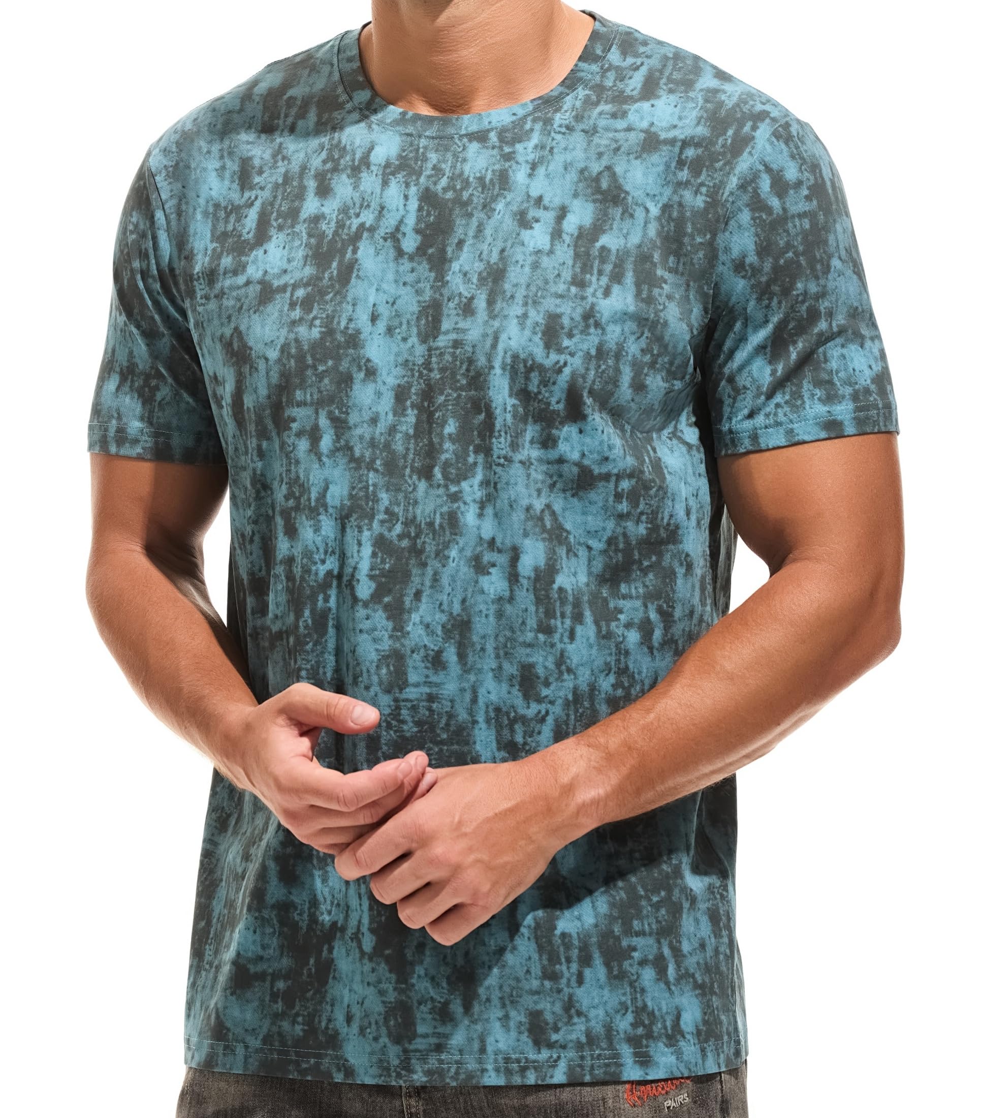 RONOMO Herren T-Shirt 95% Baumwolle 5% Spandex, Mikroelastik, Hautfreundlich