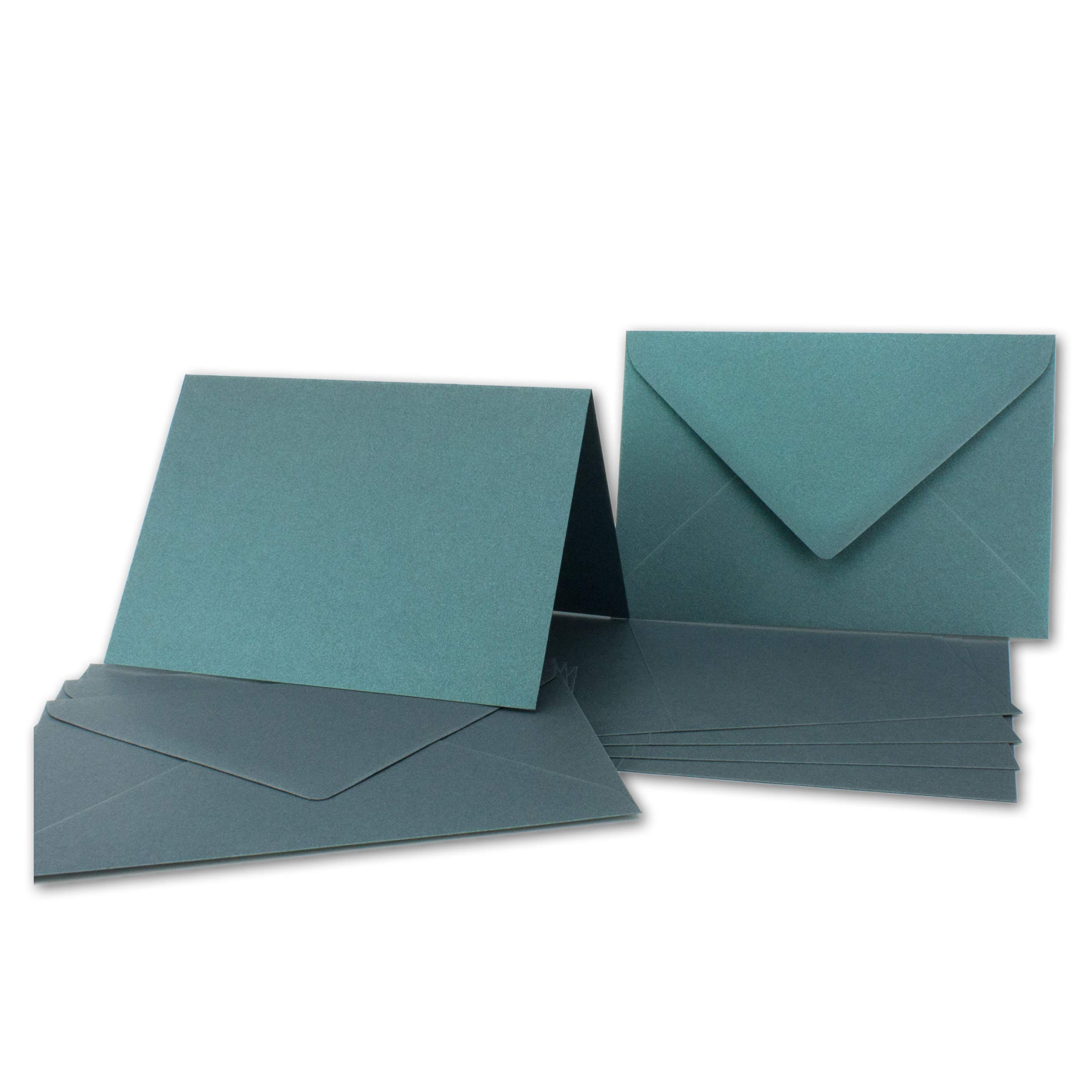 ARTOZ NORDANA - Set di 200 biglietti di auguri pieghevoli DIN B6, con buste DIN B6, 300 g/m², 12 x 16,9 cm, carta scintillante per bricolage e stampa