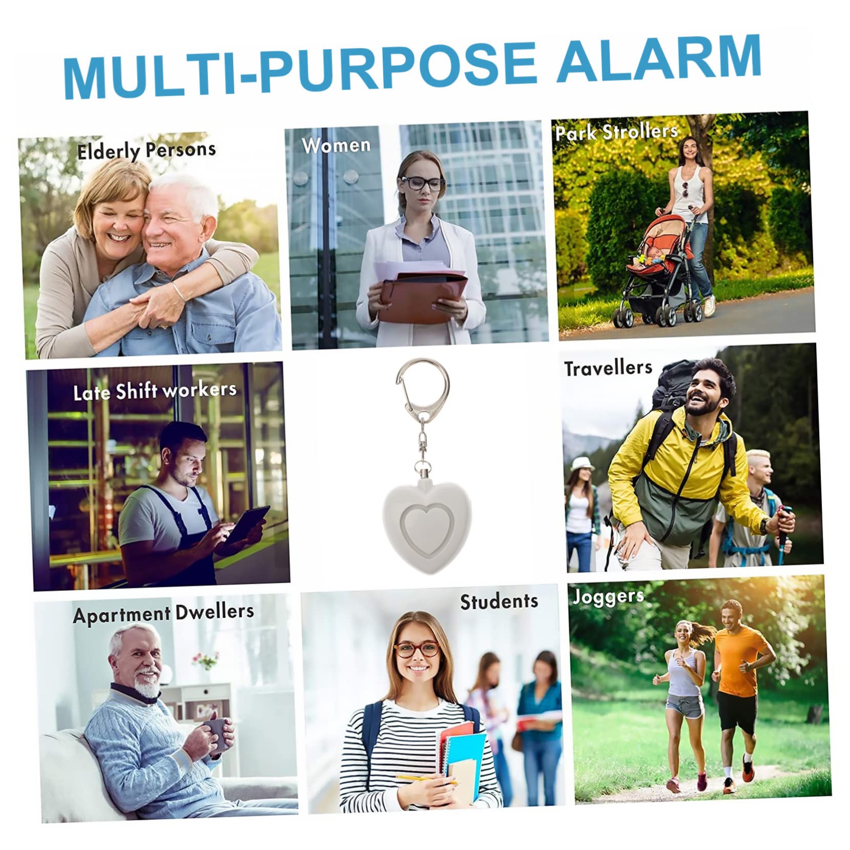 jojofuny 5 Alarmas De Bolsillo para Mujer Botón De Emergencia Llavero con Alarma Personal Y Luces Led Brillantes.