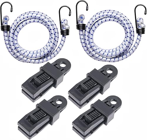 6 correas de fijación resistentes al viento para automóvil, cordón elástico de 11.8 pulgadas que protege la cubierta del automóvil de ser soplada