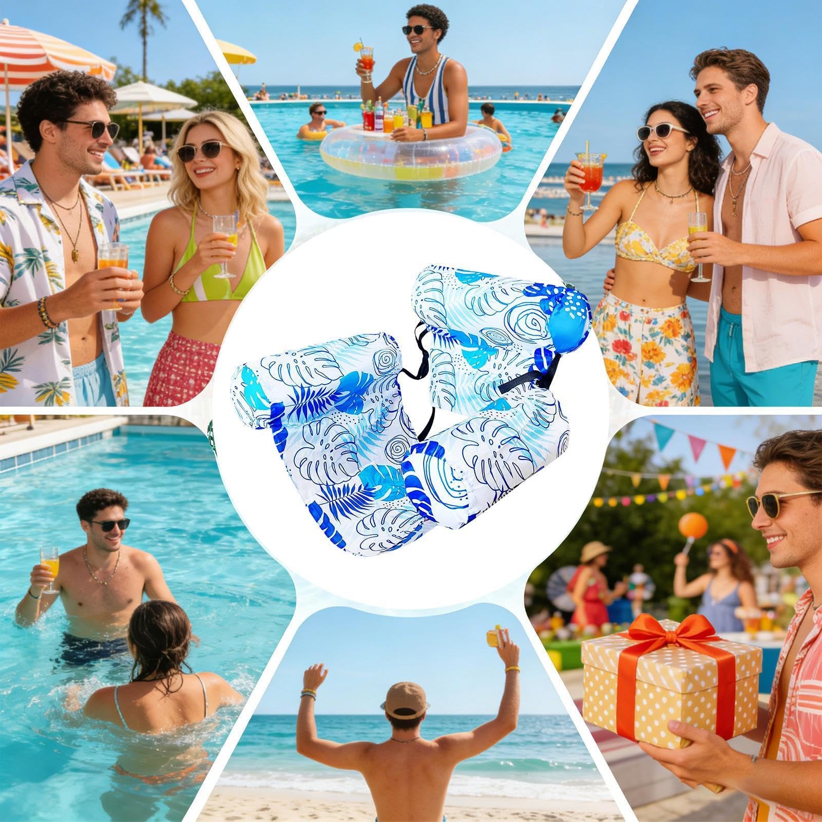 Flotador De Piscina Con Toldo Para Adultos | Sillón Inflable Con Portavasos Y Reposacabezas | Ideal Para Playa, Lago, Río Y Vacaciones | PVC Resistente Y Fácil De Guardar