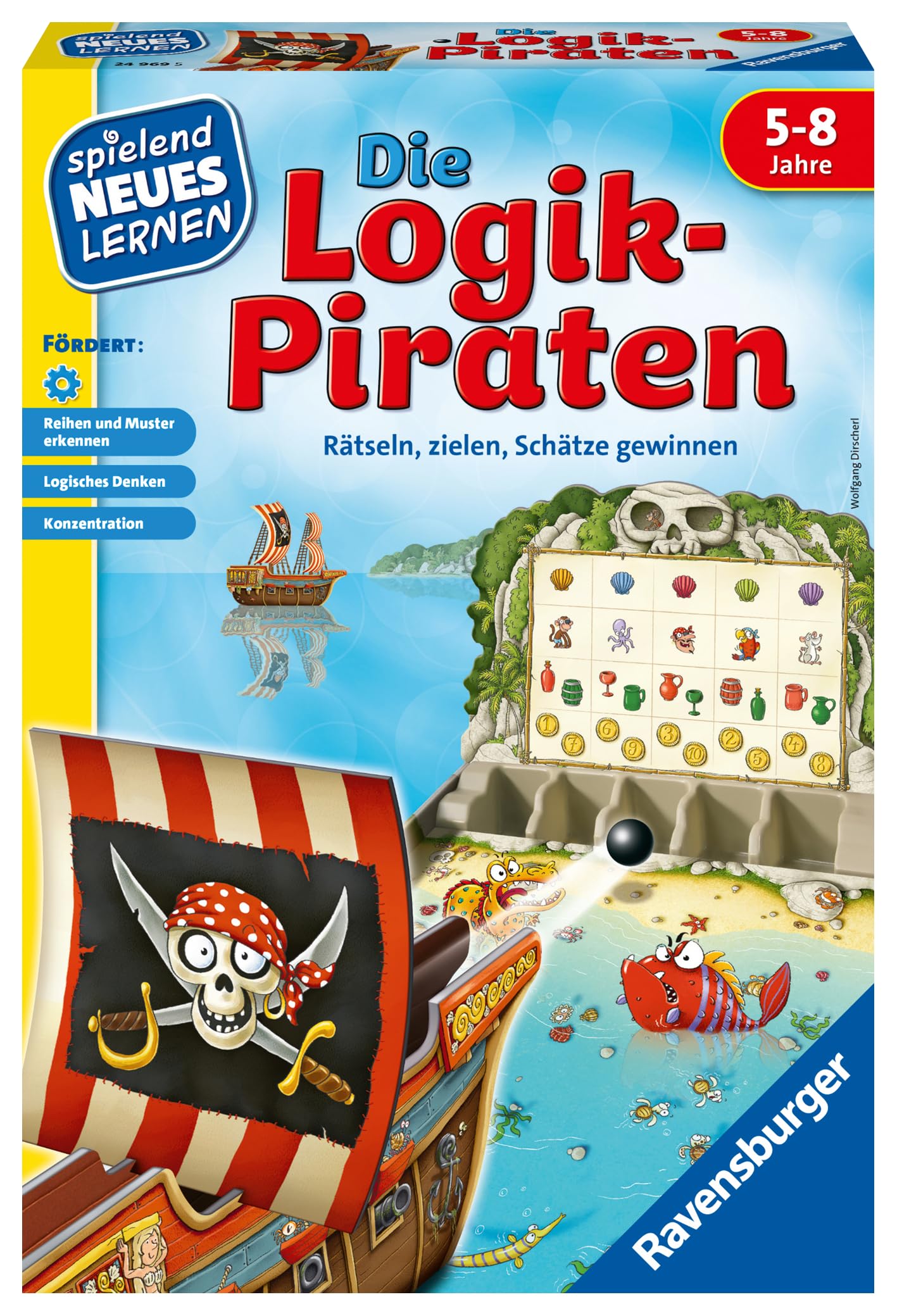 Ravensburger 24969 - Die Logik-Piraten - Spielen und Lernen für Kinder, Lernspiel für Kinder von 5-8 Jahren, Spielend Neues Lernen für 1-4 Spieler