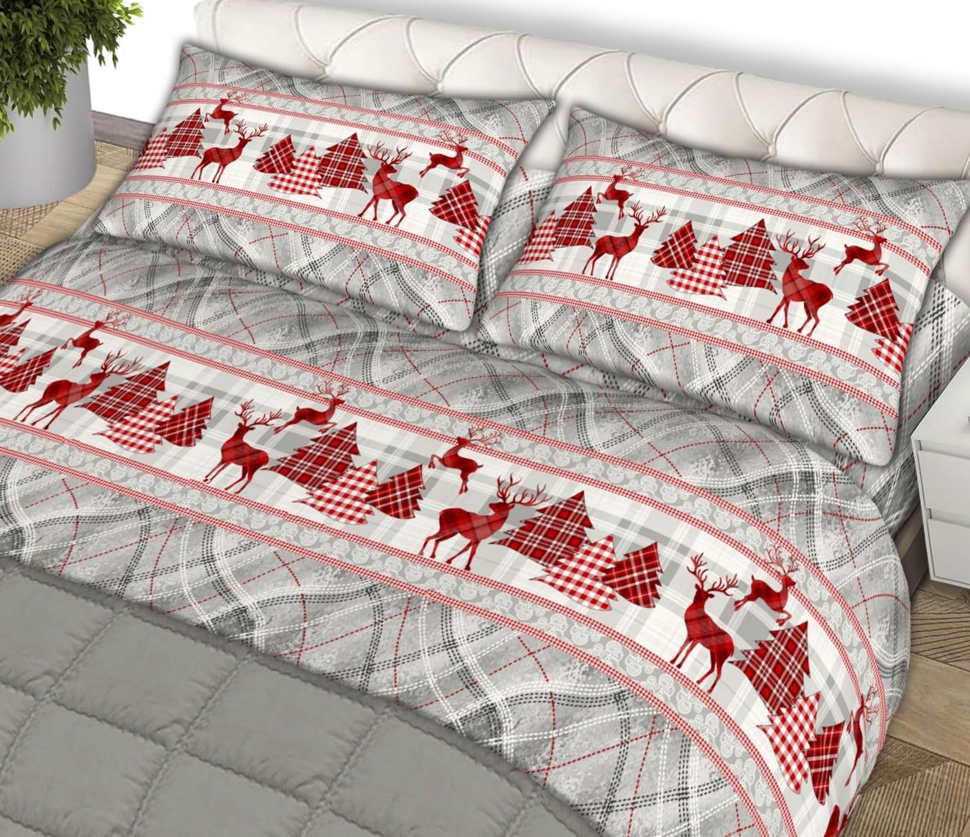 L'Emporio Casa Set Lenzuola in Flanella, Cotone Italiano 100% Pettinato, Anti-Pilling Varie Misure (Tirolo, Una piazza e mezzo)