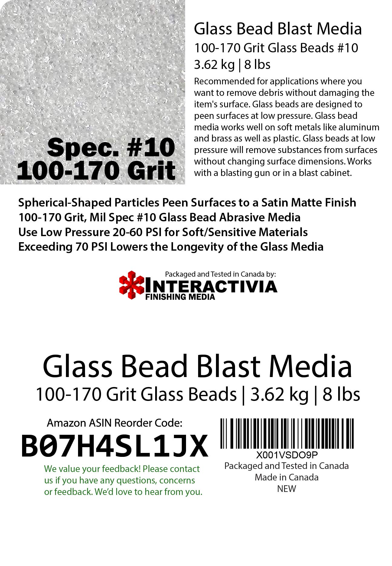 10 Glass Beads 8 Lb Or 3 6 Kg Blasting Abrasive Media Extra Fine 100 170 Mesh Or Grit Spec No 10 For Blast Cabinets Or Sand Blasting Guns Small