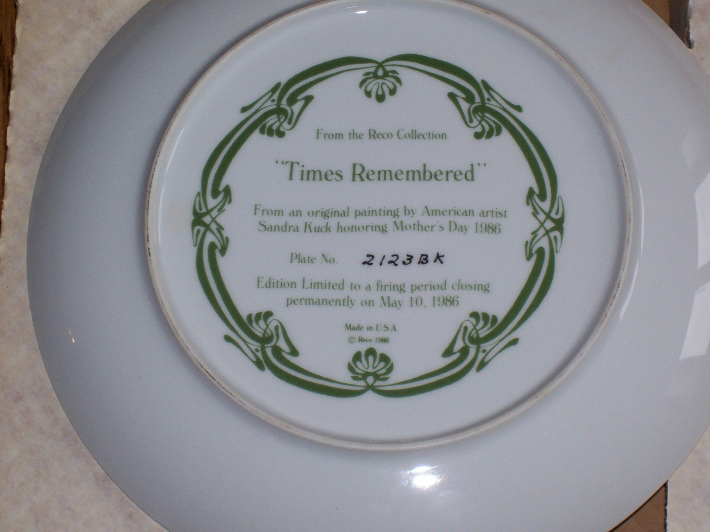 Amazon.com: Reco Collection Plate Times Remembered : Home & Kitchen