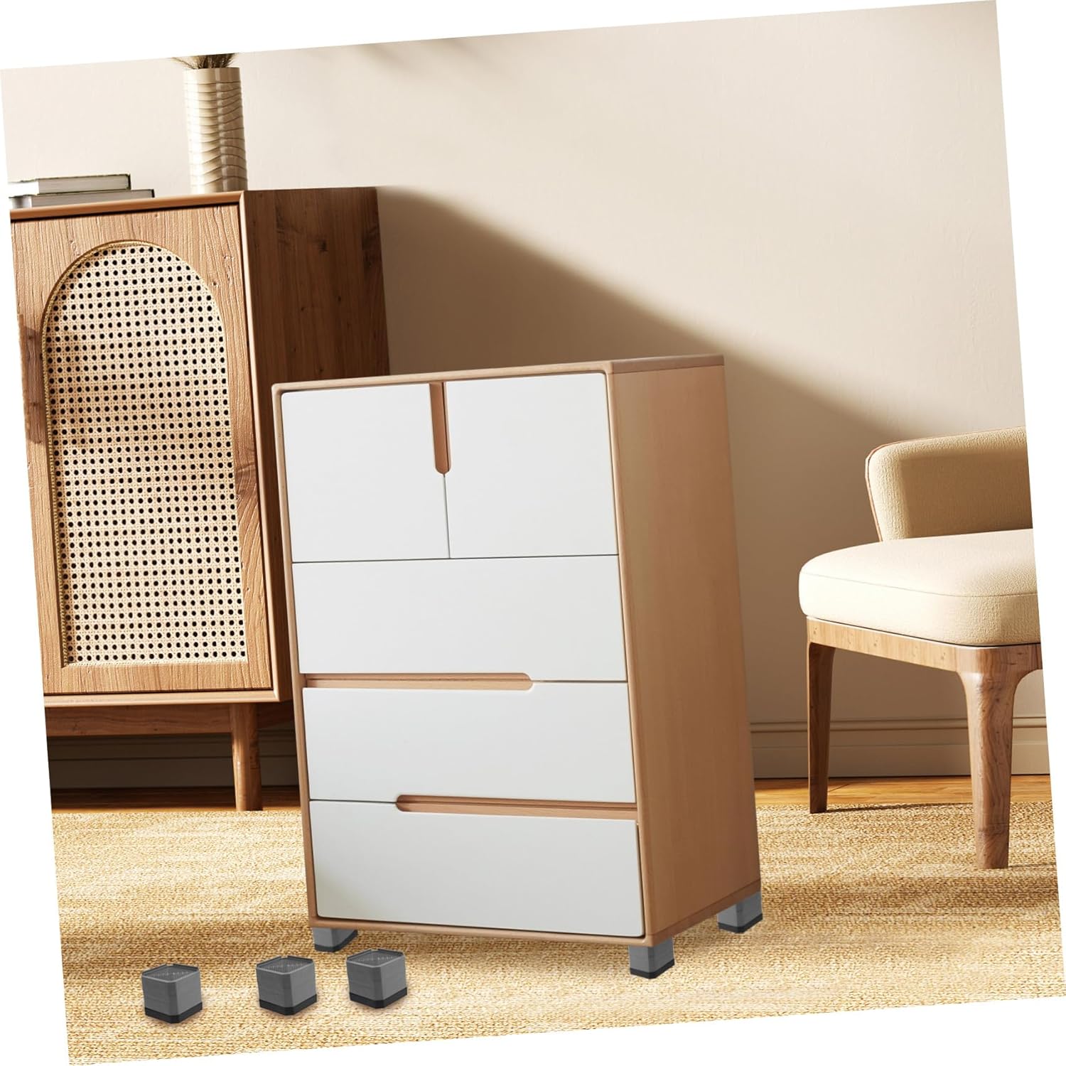 POPETPOP 6pcs Anti-Slip Furniture Leg Risers for Washing Machines Tables Chairs Sturdy Plastic Vibration Dampening Pads for Leveling Appliances Furniture